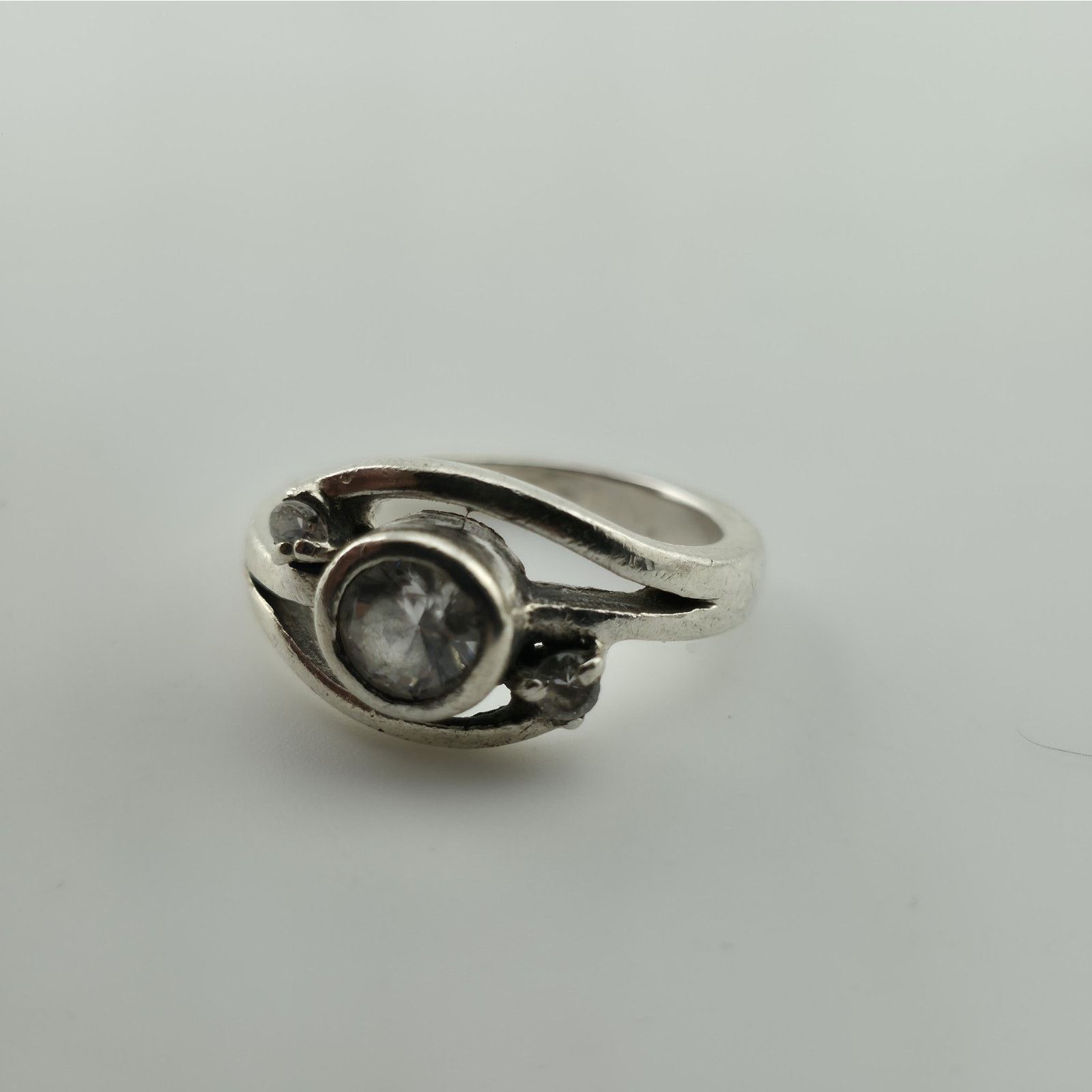 Other Sterling Silver CZ Ring Size 7 Swirl Clear Ring Size ONE SIZE - 7 Thumbnail