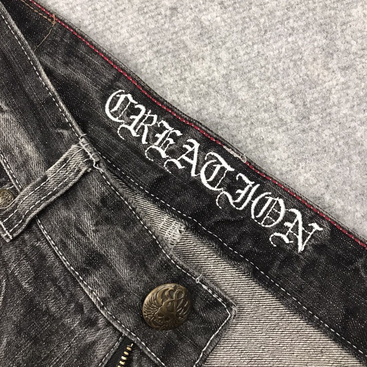 Japanese Brand BLACK FADED DENIM BELUXE CREATE BAGGY DENIM PANTS 136 Size US 32 / EU 48 - 15 Thumbnail