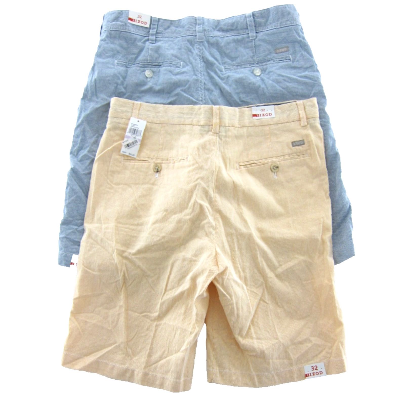 Izod 2 Pair NWT IZOD Corded Stripe Flat Front Chino Short Men 32 Mens Slim Color Multicolor 34" waist 11.5" rise 40" hip 10.5" inseam Size US 32 / EU 48 - 2 Thumbnail
