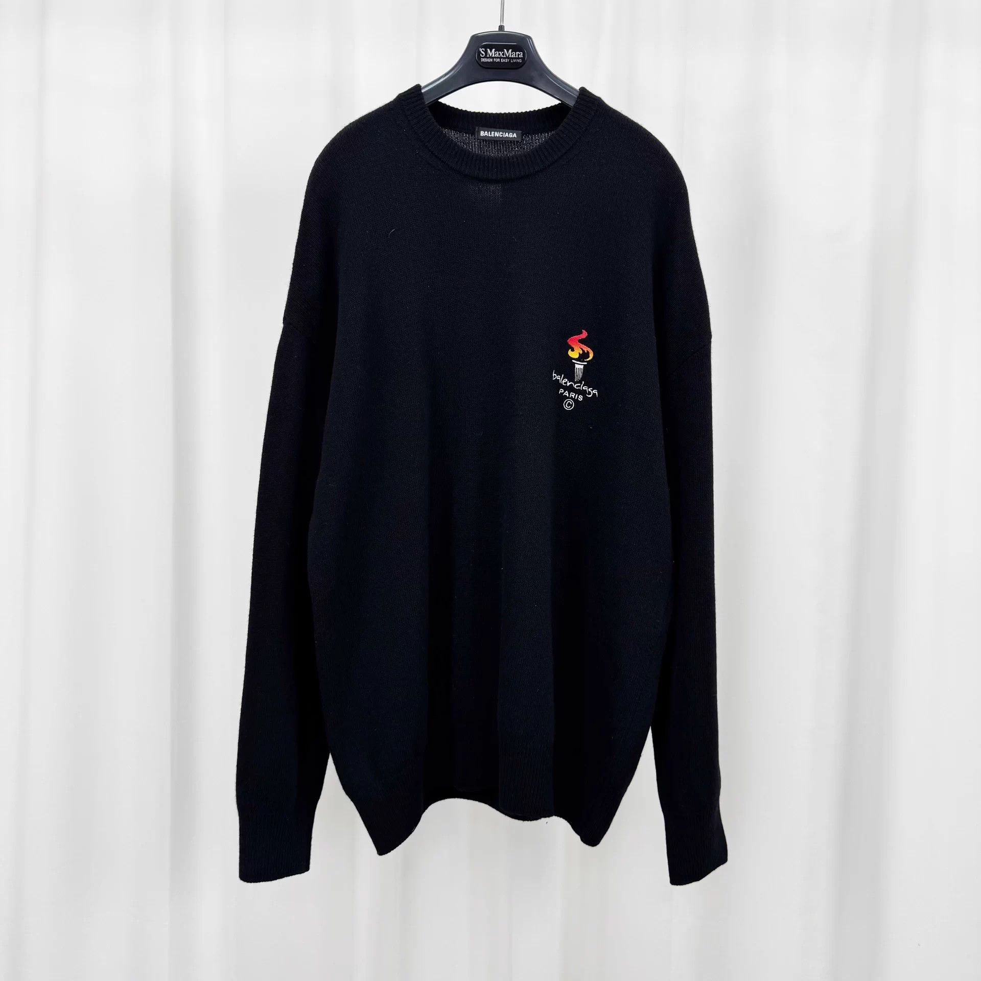Balenciaga Balenciaga Torch Embroidered Logo Wool Sweater S 99N Size US S / EU 44-46 / 1 - 1 Thumbnail