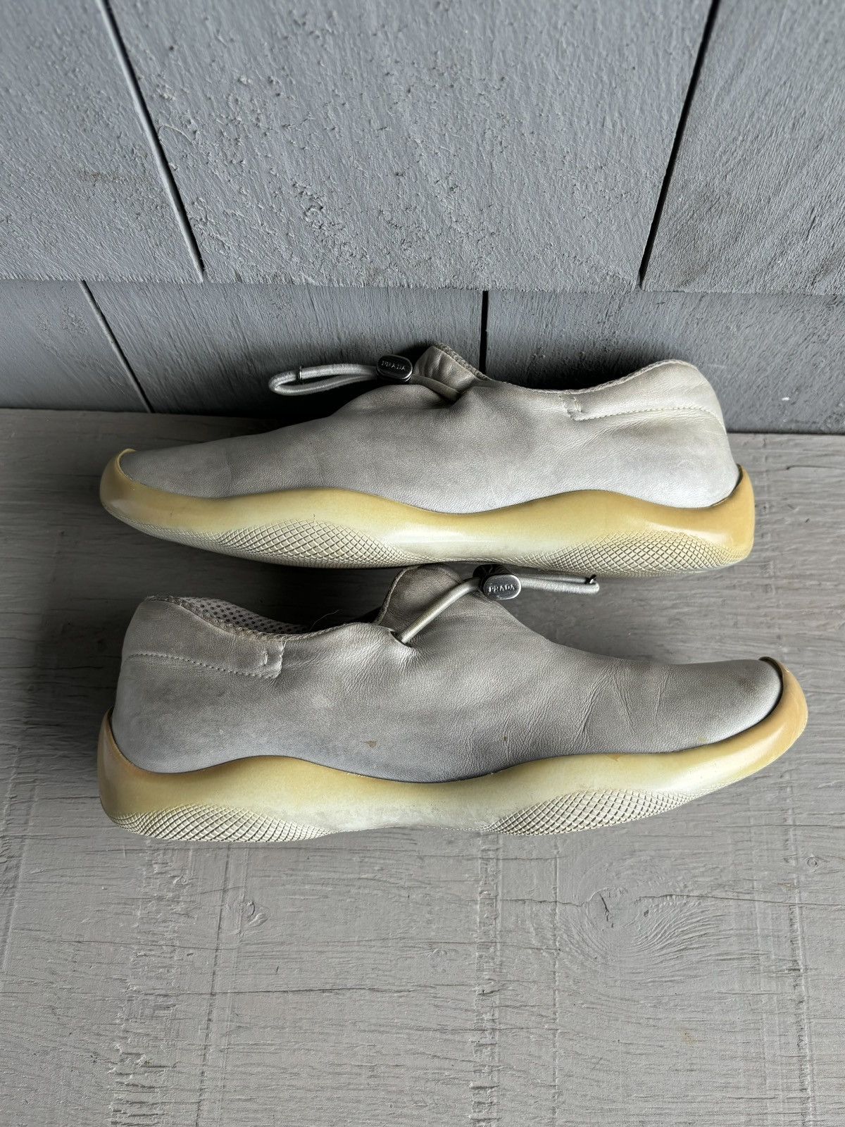 Prada × Vintage 2000s Prada Linea Rossa Slip On Sneakers Womens Y2K Mules Size US 7 / IT 37 - 22 Thumbnail