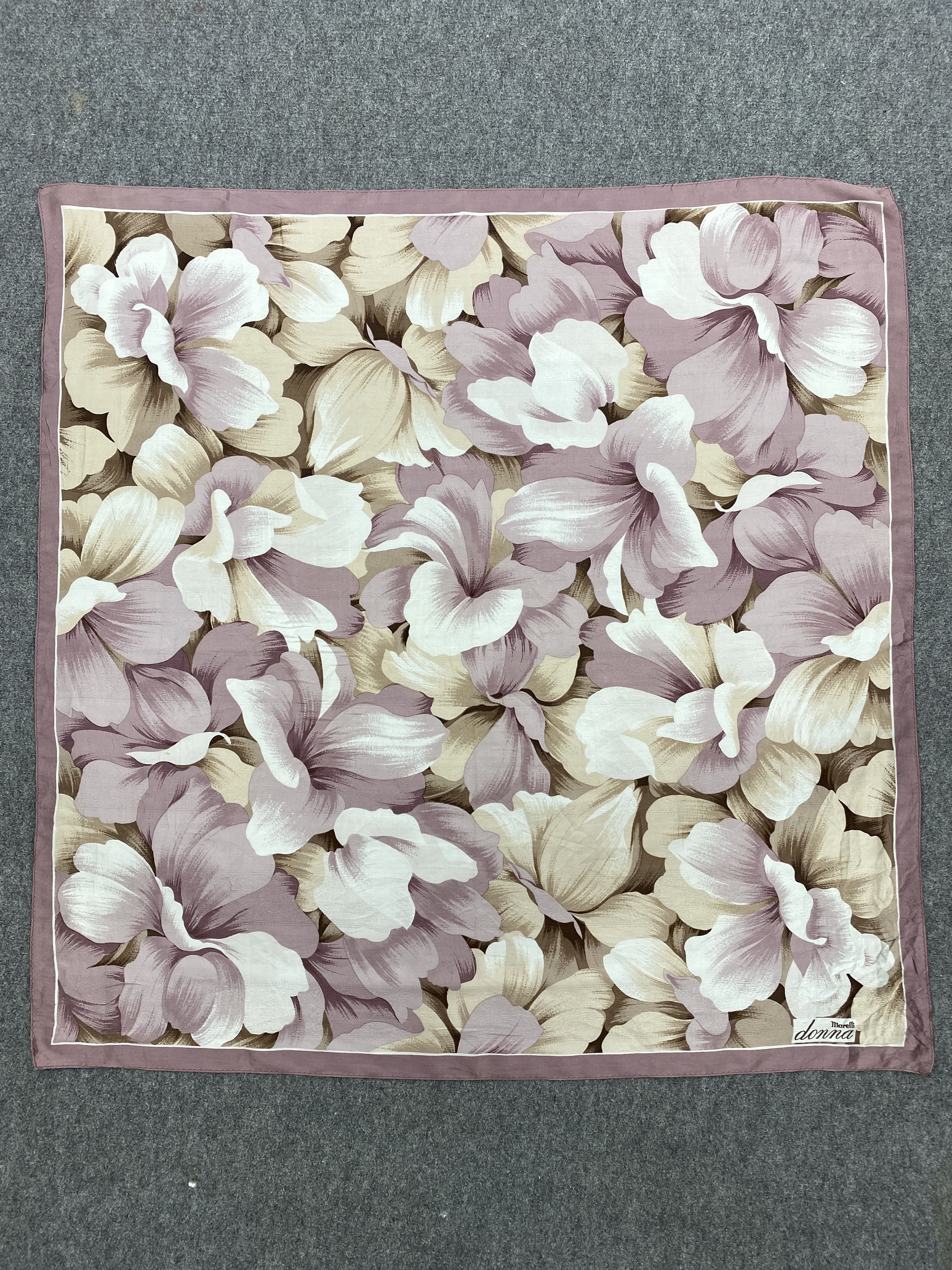Vintage Marelli Donna Floral Silk Scarf / Silk Shawl SN0248 Size ONE SIZE - 2 Thumbnail