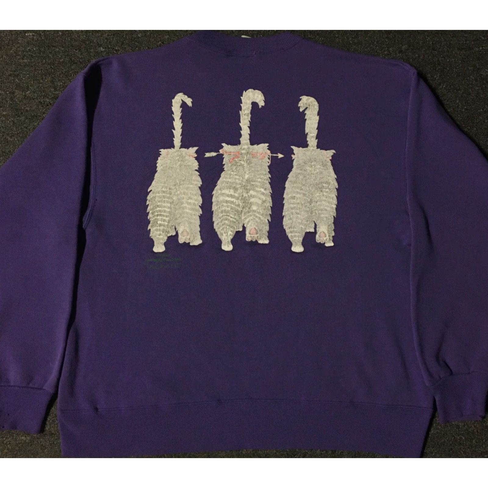 Hanes Vtg 90s Funny Cats Faded Sweatshirt M L Animals Kitten Art Humor Grunge AOP 80s Size US M / EU 48-50 / 2 - 2 Thumbnail