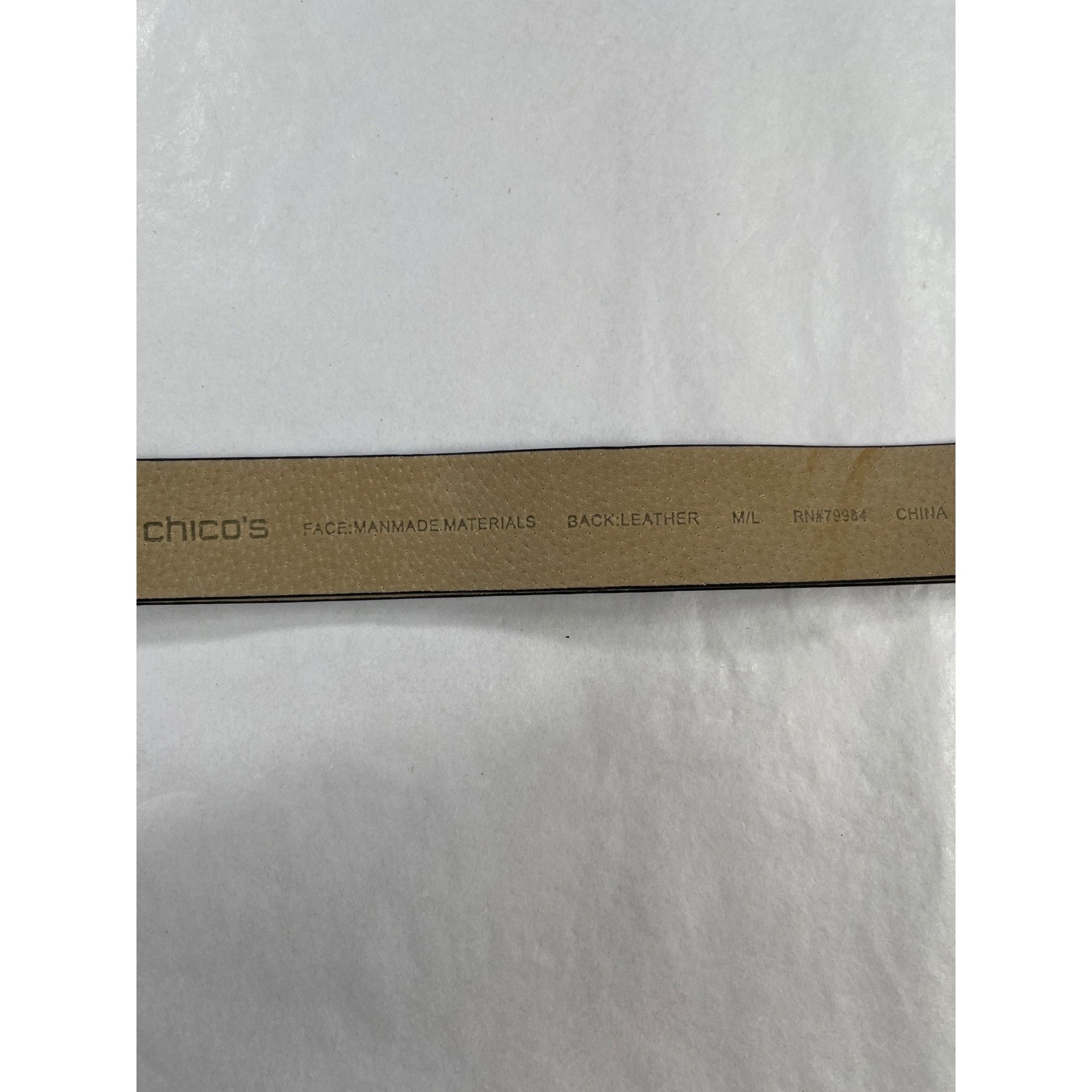 Chicos Chicos Black Leather Belt SKU 7518 With ADjustable back, Sil Size ONE SIZE - 3 Thumbnail