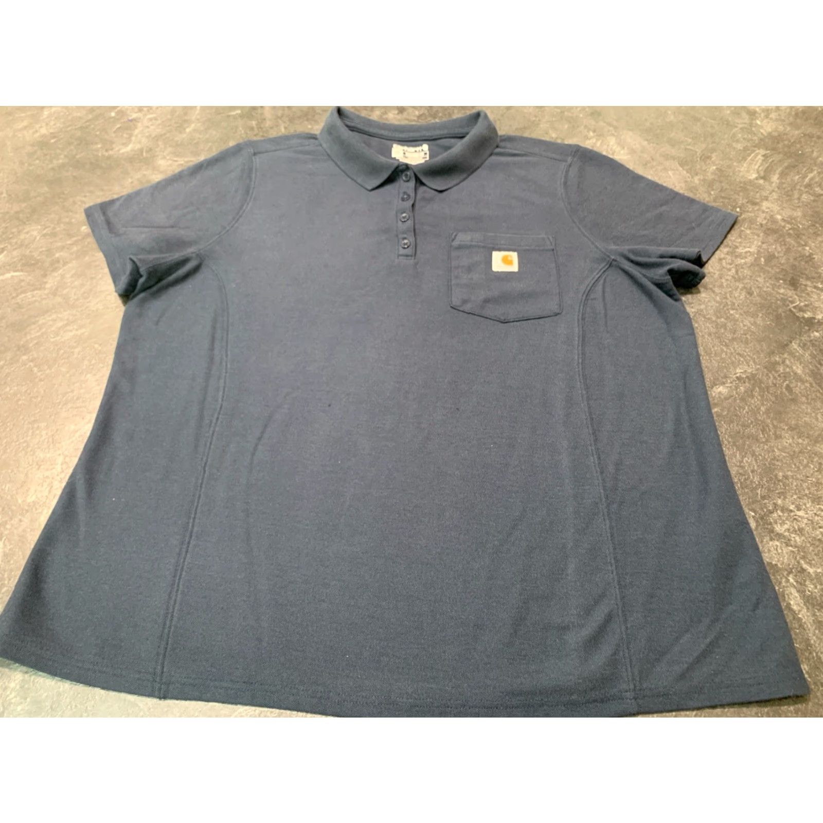 Carhartt Carhartt Women's Polo Shirt Short Sleeve Cotton Casual Top 2XL Navy Blue Summer Size XXL / US 16-18 / IT 52-54 - 2 Thumbnail