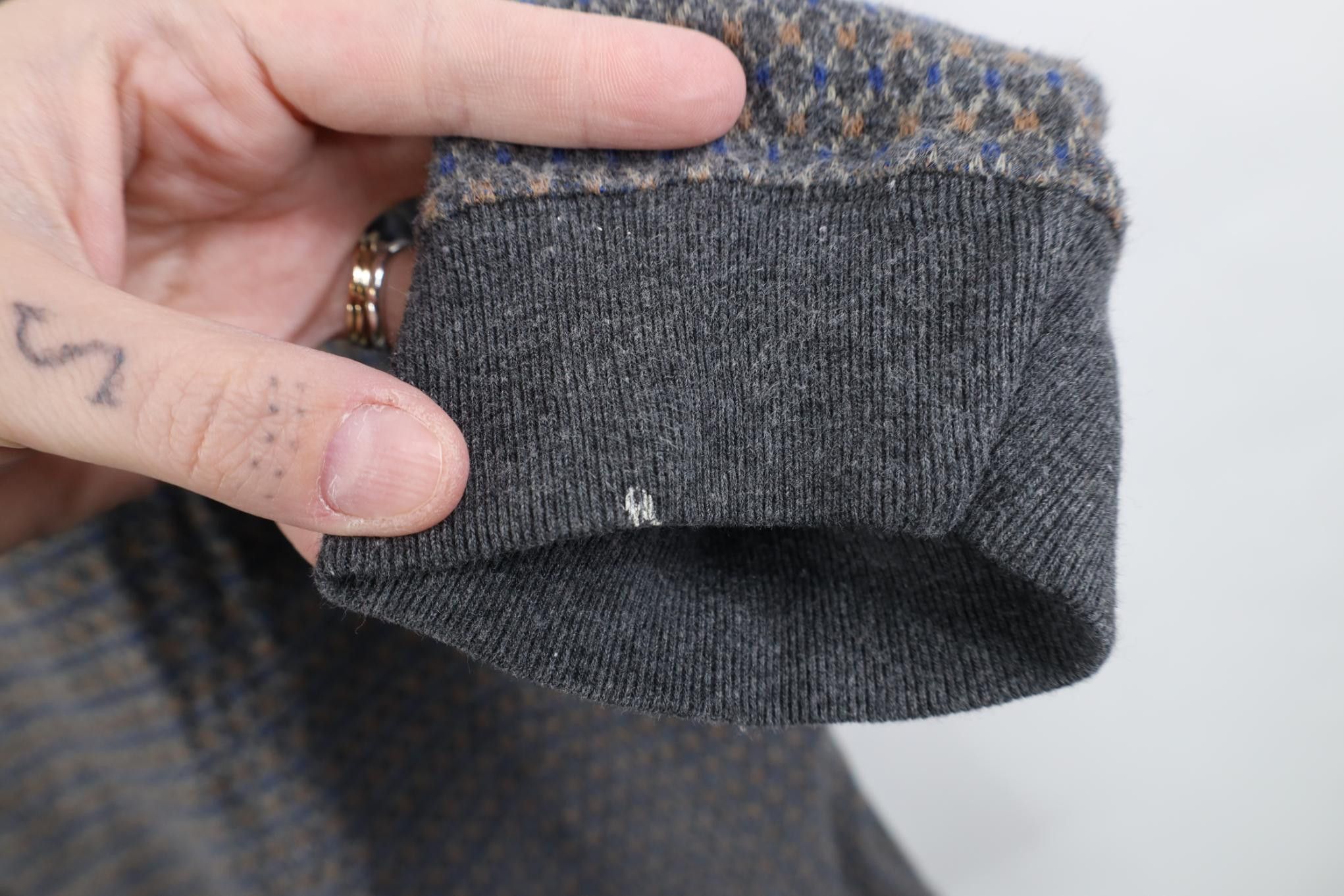 Vintage Vintage 90s Streetwear Fit Geometric Knit Long Sleeve Polo Size US L / EU 52-54 / 3 - 4 Thumbnail