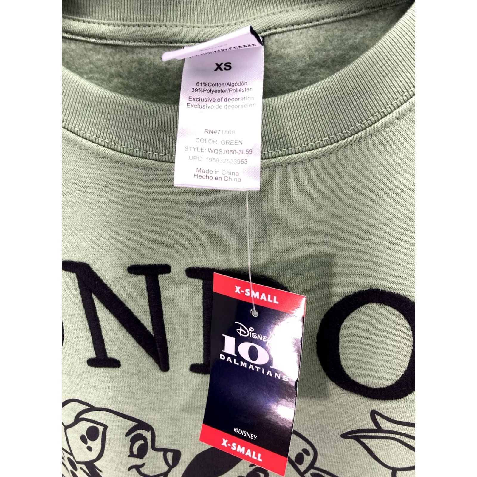 Disney Disney 101 Dalmatians Sweatshirt Women XS Green London England Pullover NWT Shirt Size XS / US 0-2 / IT 36-38 - 6 Thumbnail