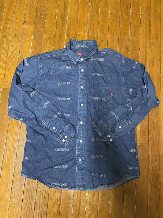 Supreme Supreme Logo Denim Shirt | Grailed