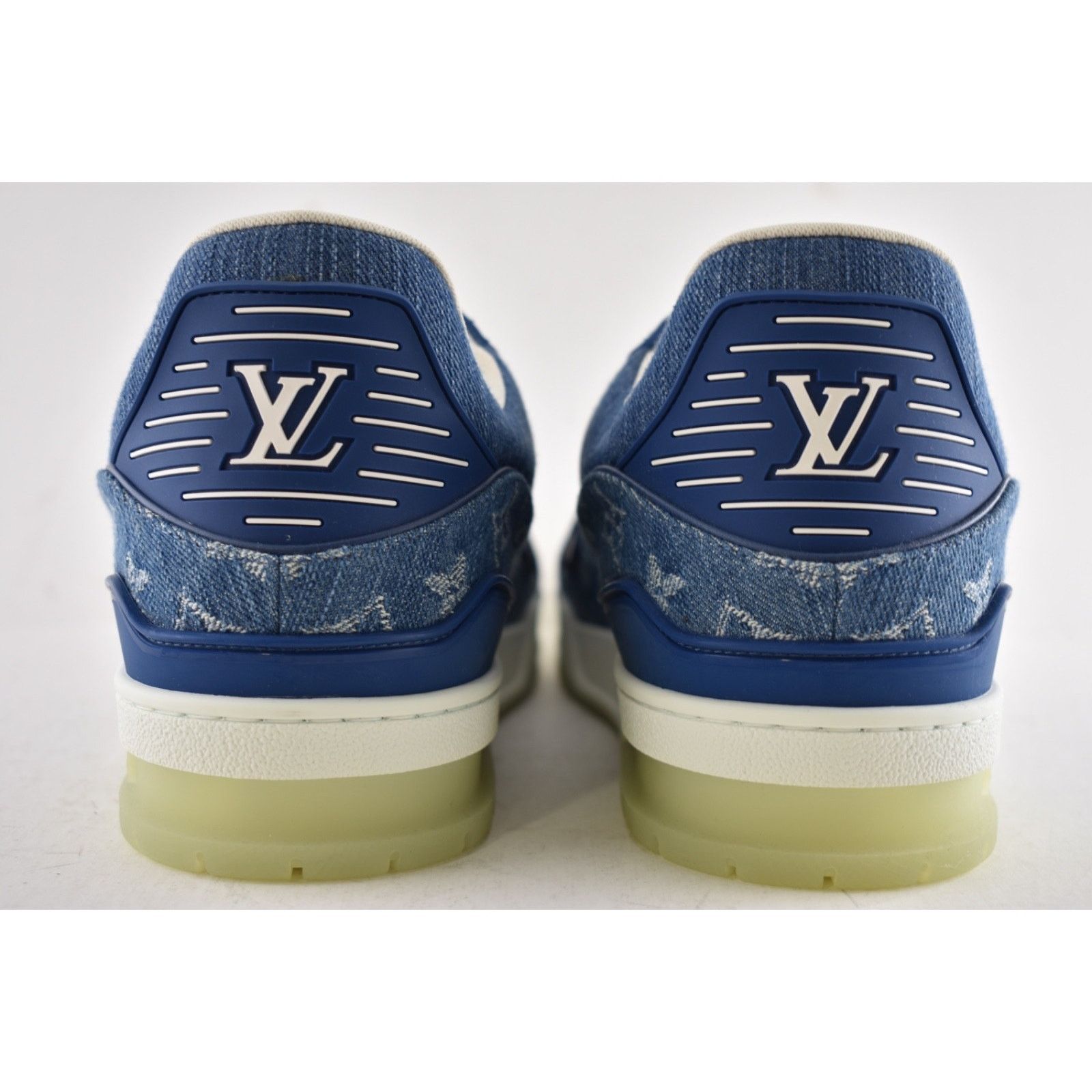 Louis Vuitton Louis Vuitton Blue Denim Monogram LV Logo Low Top Trainer Size US 10 / EU 43 - 12 Thumbnail