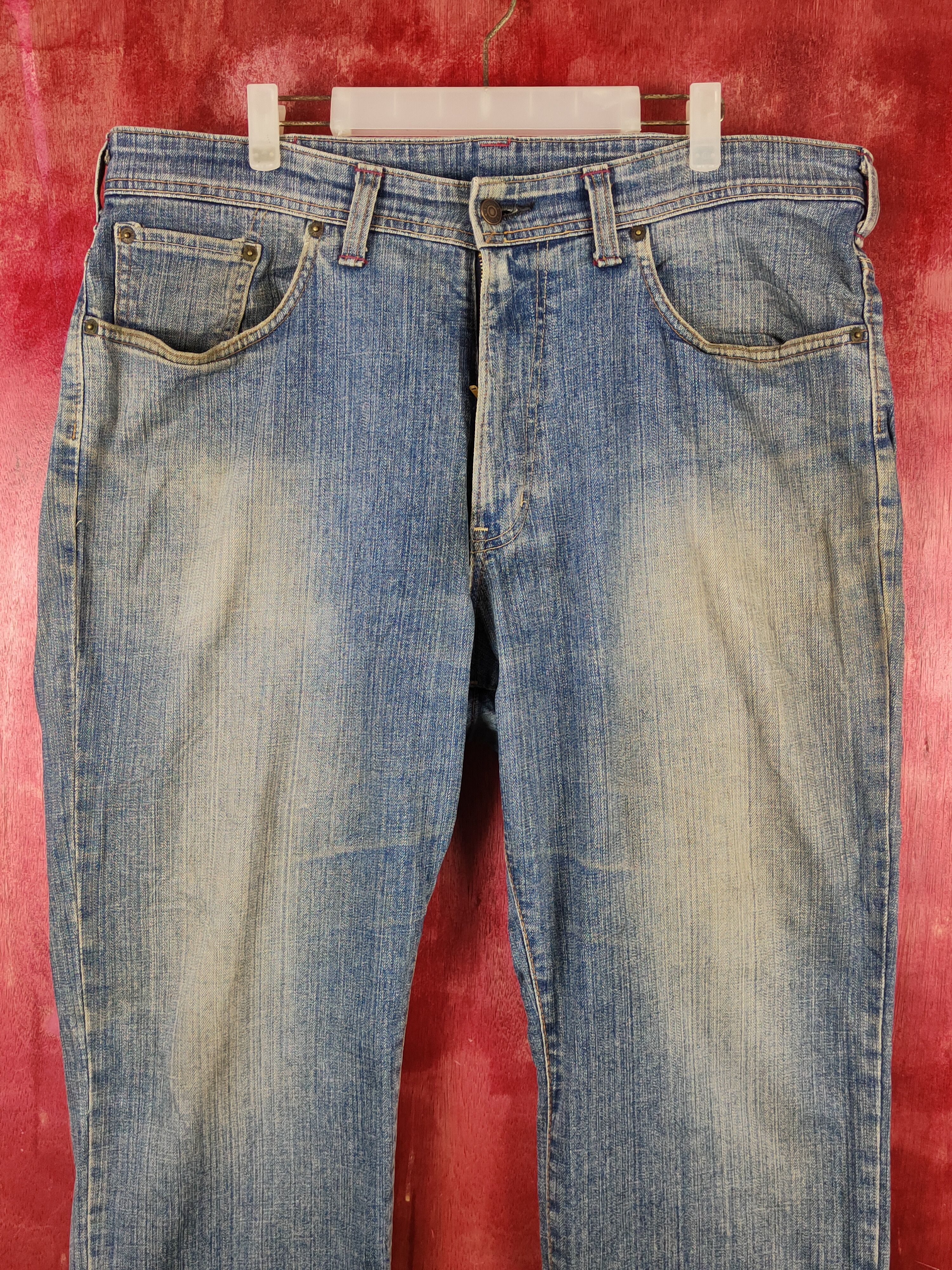 Edwin Edwin Blue Faded Distressed Ripped Jeans #S2238 Size US 39 - 2 Thumbnail