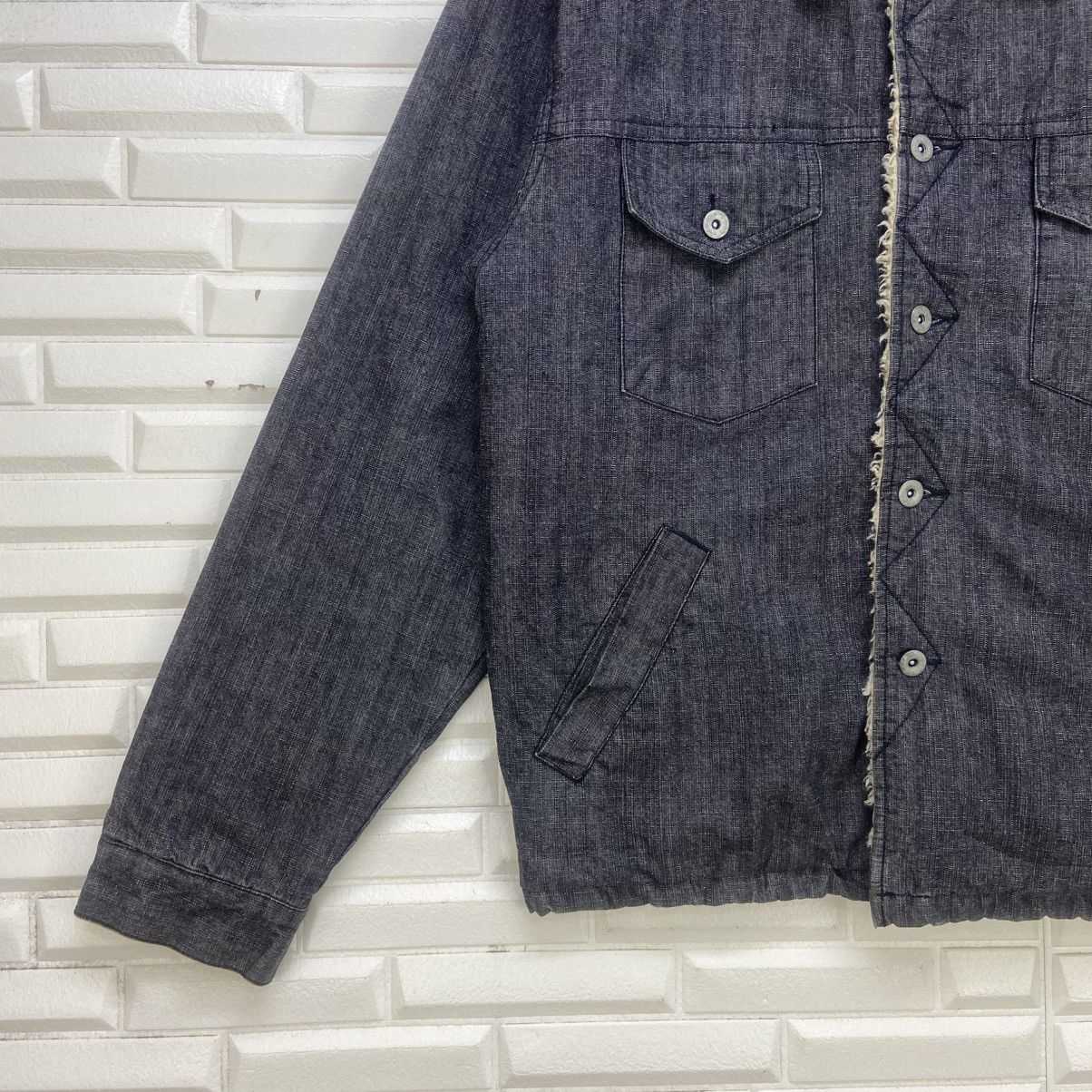 Japanese Brand Vintage Never Seen Thing Sherpa Trucker Denim Jacket Size US M / EU 48-50 / 2 - 5 Thumbnail