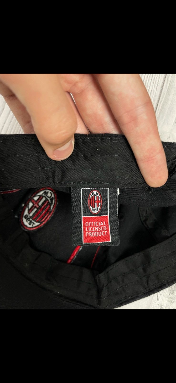Vintage AC Milan cap black big logo 1899 Size ONE SIZE - 5 Thumbnail