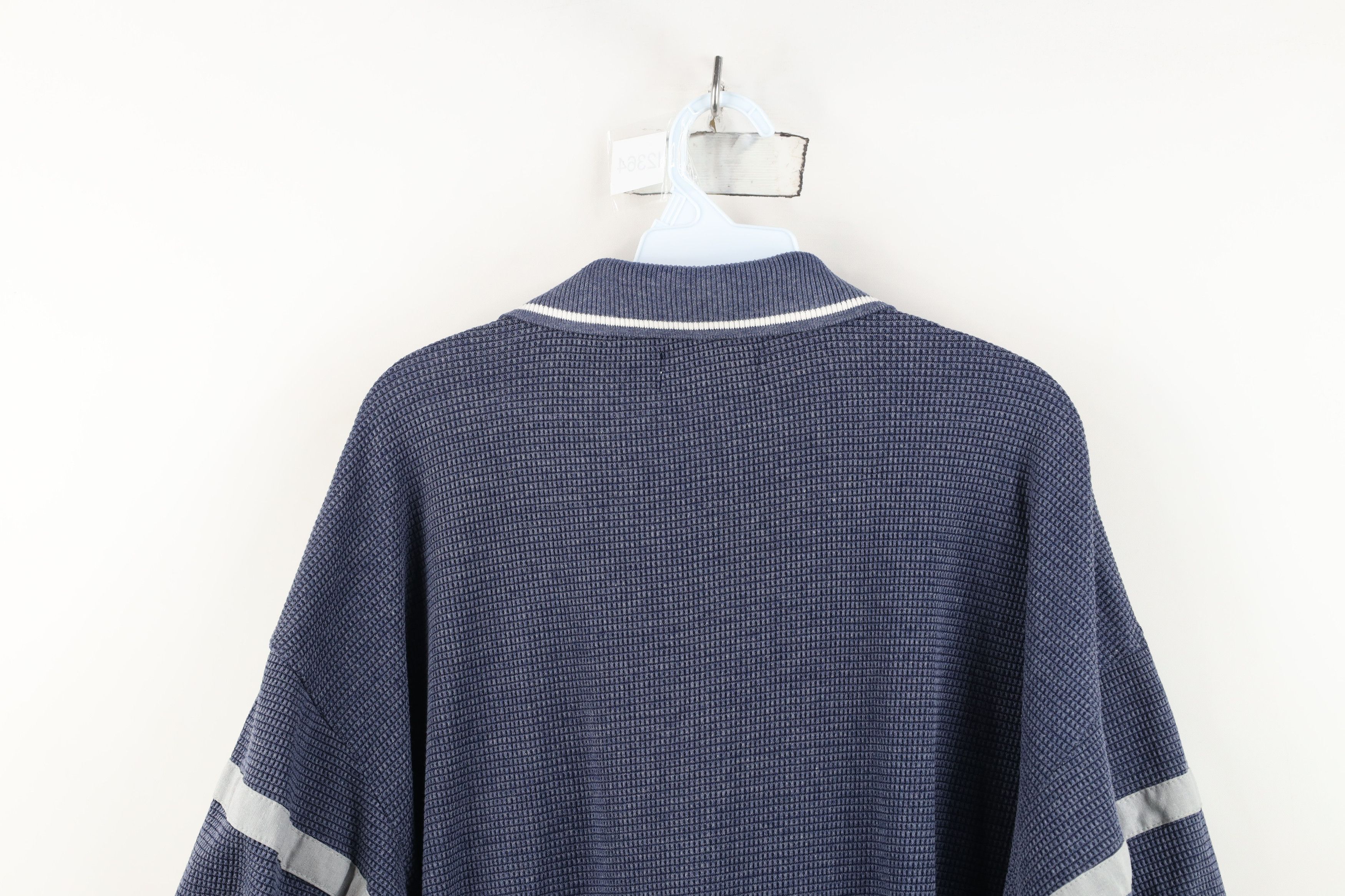 Vintage Vintage 90s Streetwear Block Thermal Waffle Knit Polo Shirt Size US XL / EU 56 / 4 - 11 Thumbnail
