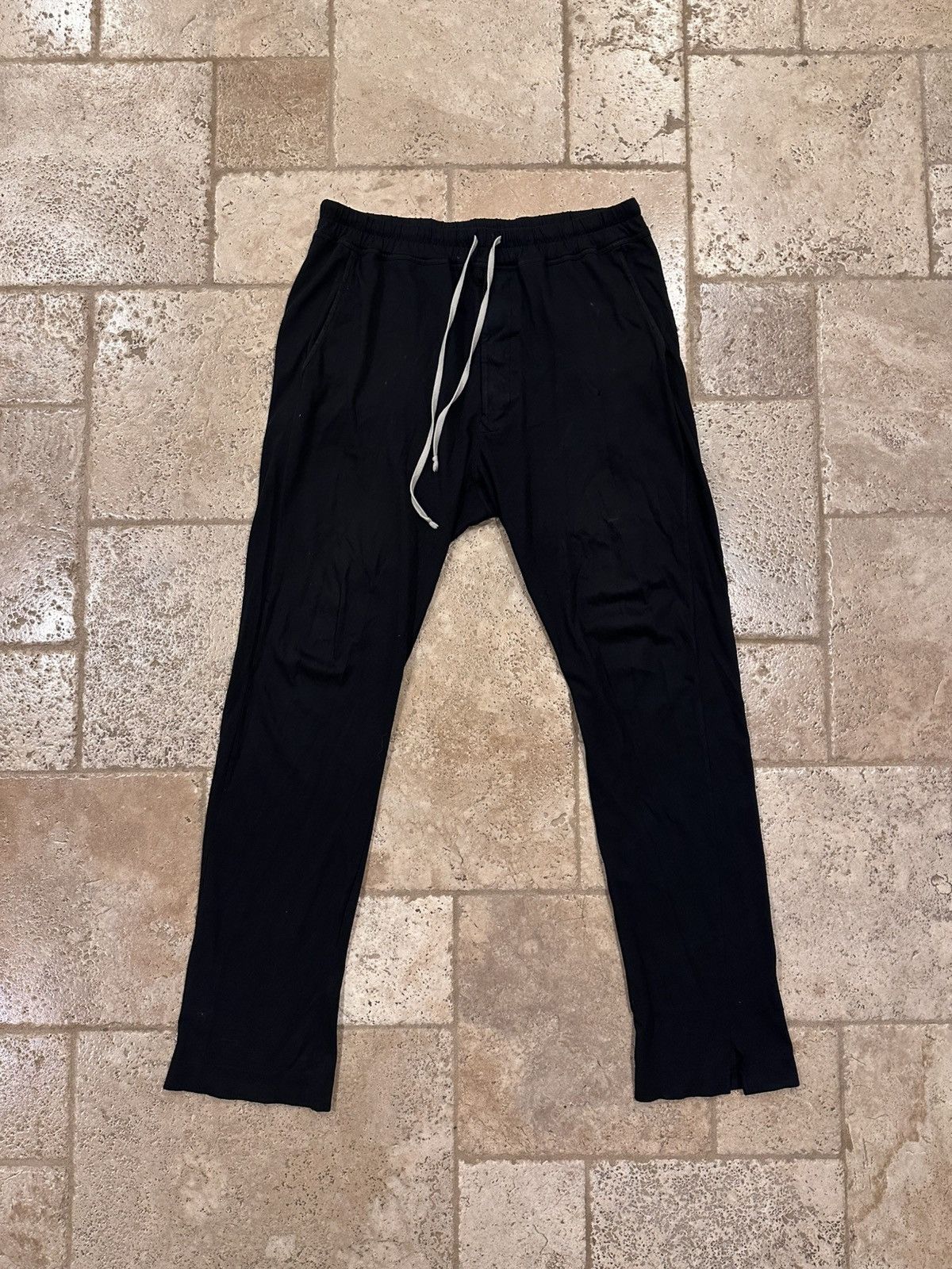 Pre-owned Rick Owens X Rick Owens Drkshdw Black Drawstring Cotton Trousers Pants