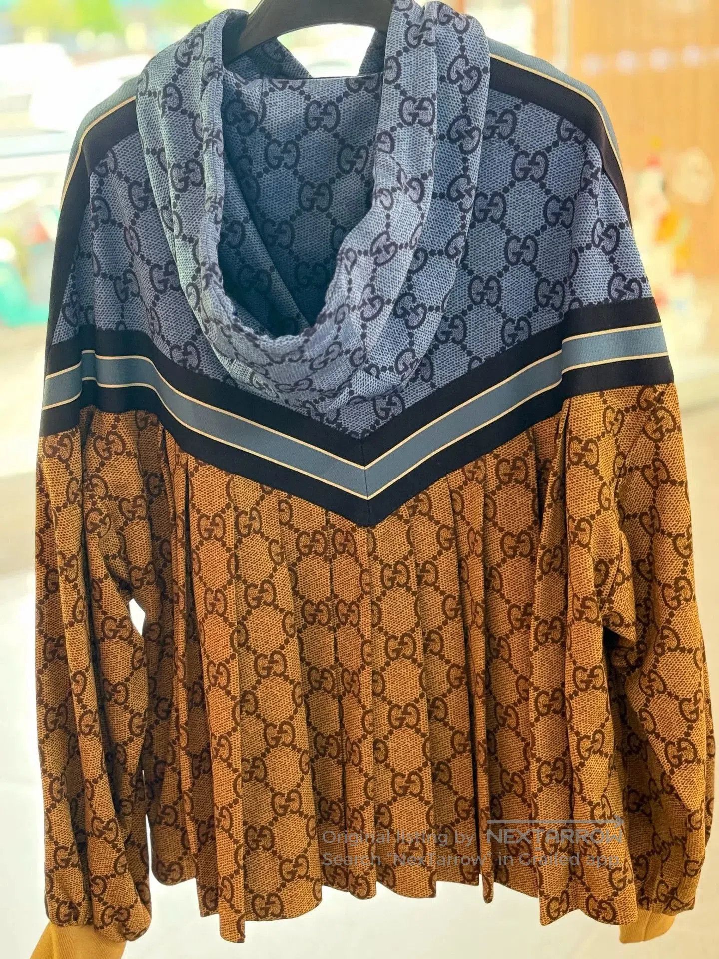 Gucci Gucci GG Pattern Blue Panel Hooded Coat. Size M / US 6-8 / IT 42-44 - 3 Thumbnail
