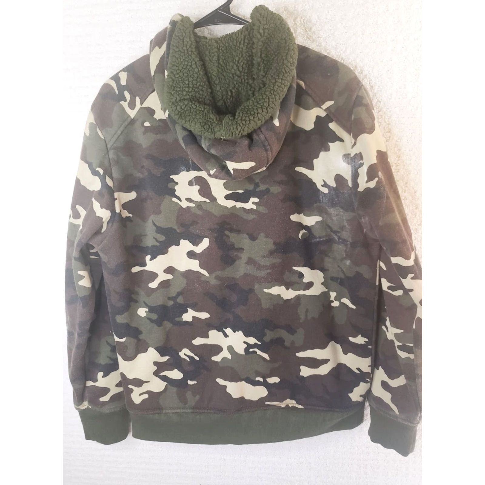 George George Hoodie Men's M Camoflauge Sherpa Lined Full Zip Sweater Jacket 43" Chest Bag Size US M / EU 48-50 / 2 - 6 Thumbnail