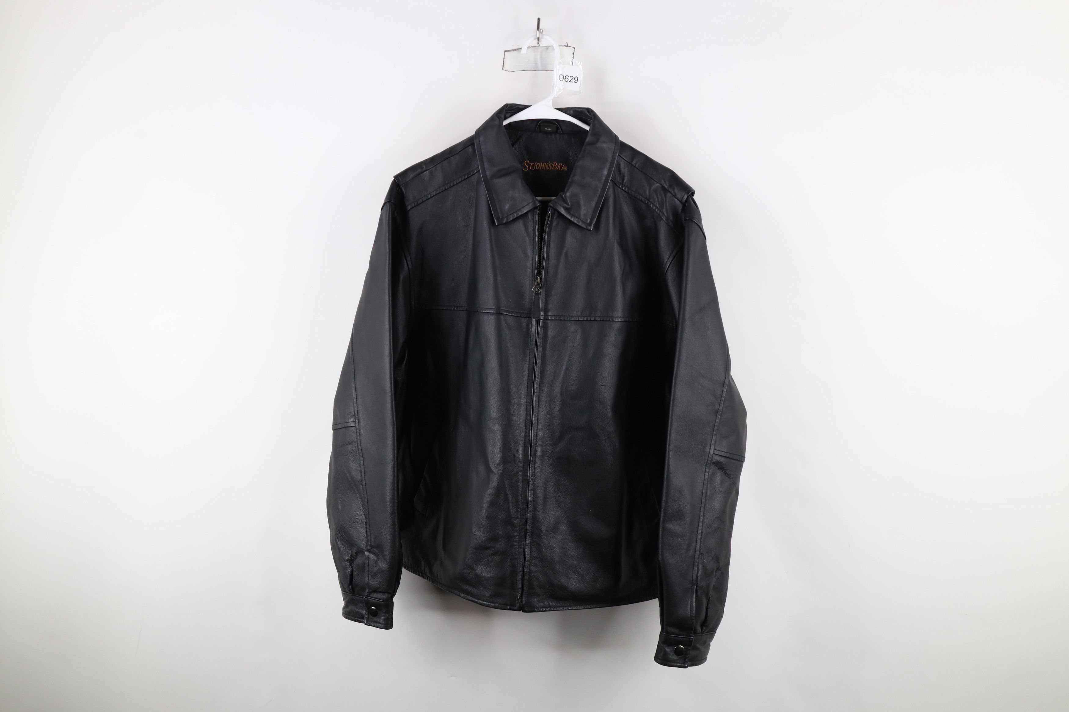 Vintage Vintage 90s Streetwear Quilted Leather Bomber Jacket Black Size US L / EU 52-54 / 3 - 1 Thumbnail