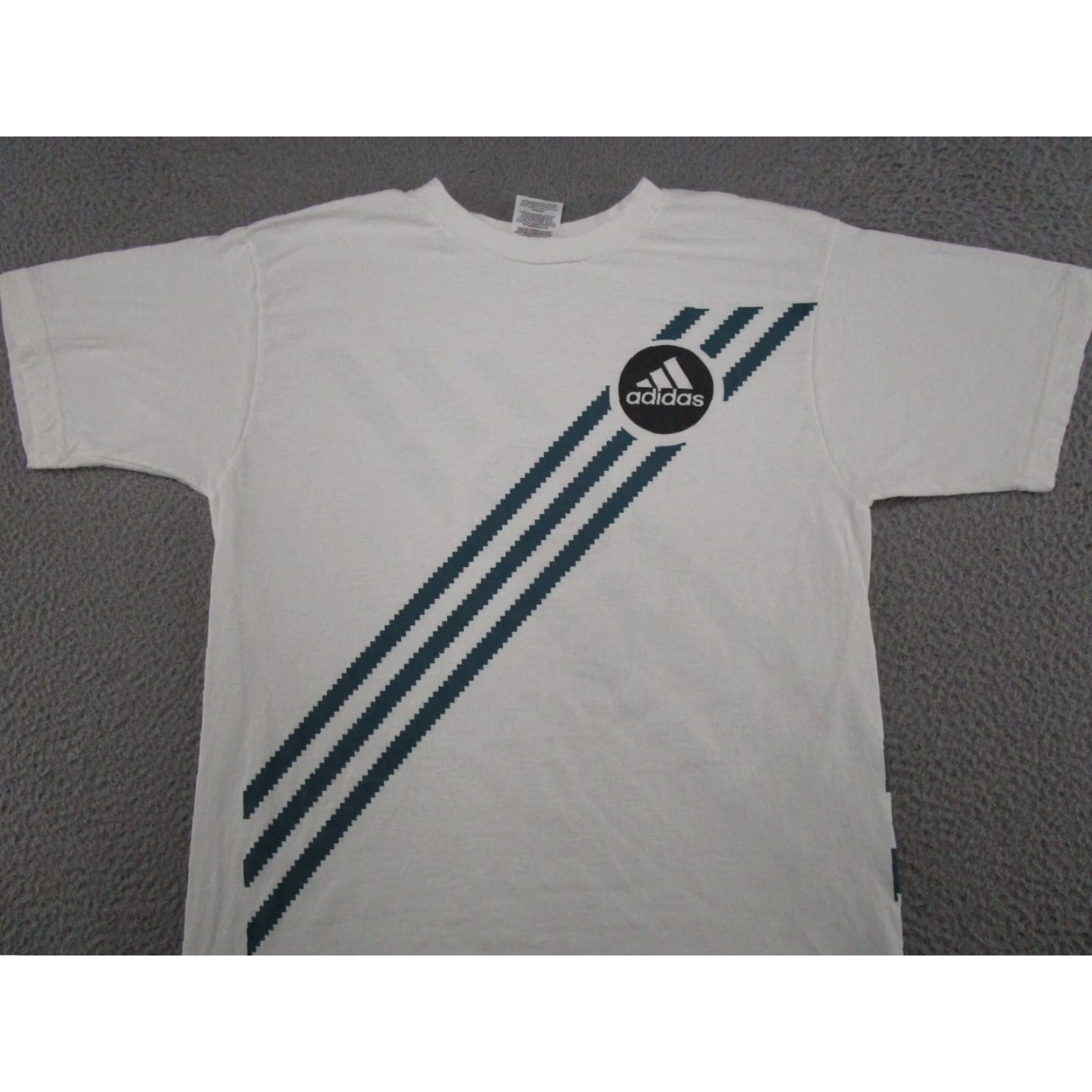 Adidas VINTAGE Adidas Double-Sided Graphic T-Shirt Striped Mens M Cotton White Logo Short Sleeve Crew Neck 90s Summer Men Size US M / EU 48-50 / 2 - 2 Thumbnail