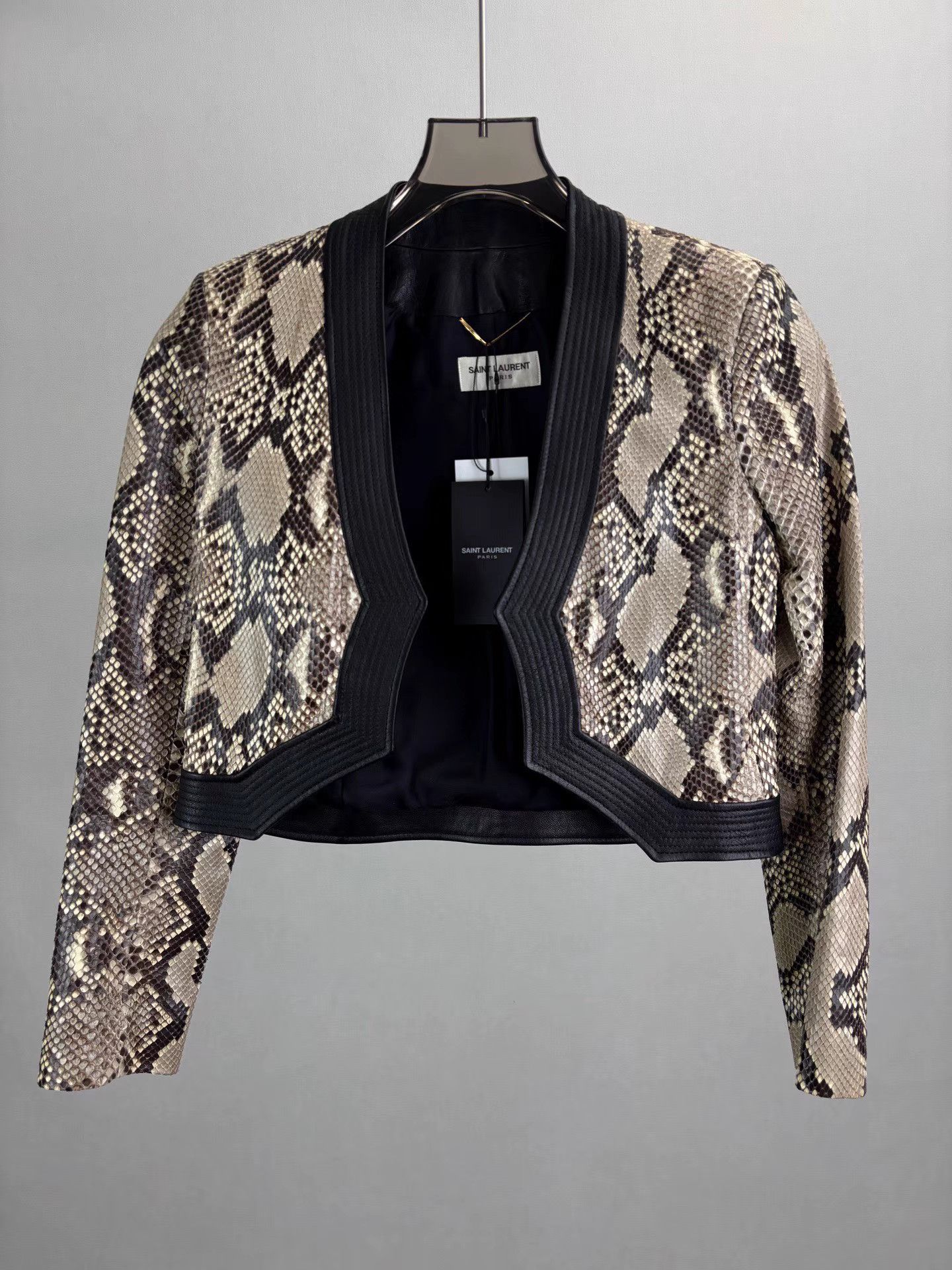 Saint Laurent Paris SAINT LAURENT SLP Snakeskin Leather Jacket Size XS / US 0-2 / IT 36-38 - 1 Thumbnail