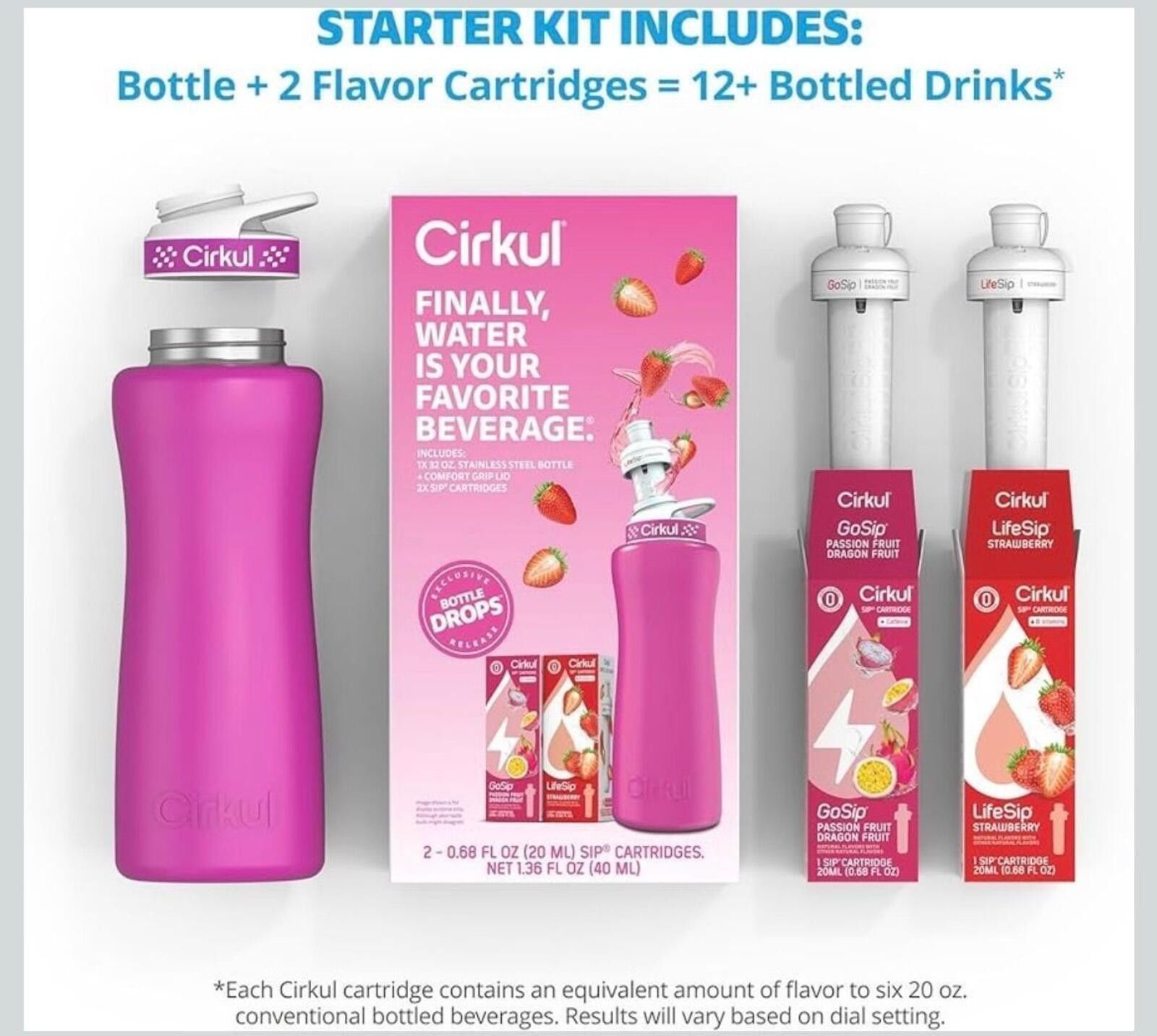 Other Cirkul 32oz. Pink Stainless Water Bottle Starter Kit 2 Cartr Size ONE SIZE - 3 Thumbnail