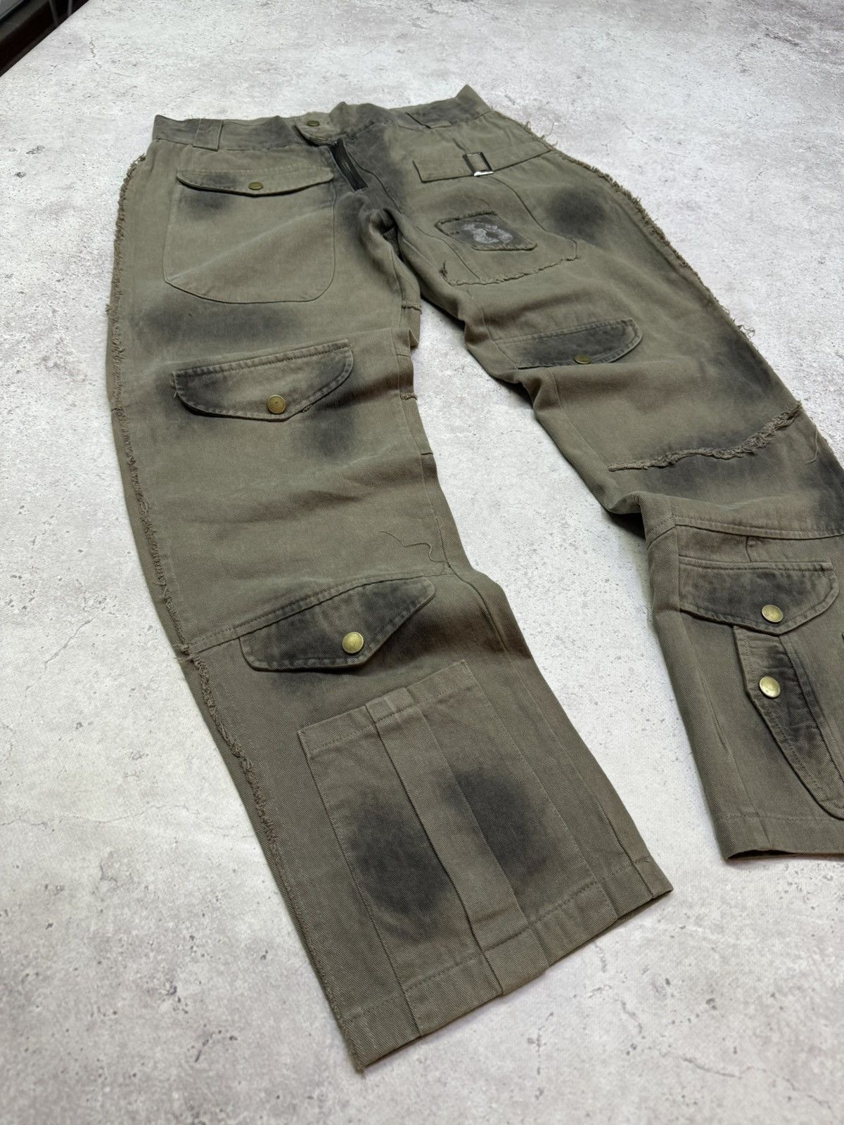 Junya Watanabe Vintage 00s Multi-pocket Cargo Military Distressed Pants Size US 31 - 2 Thumbnail