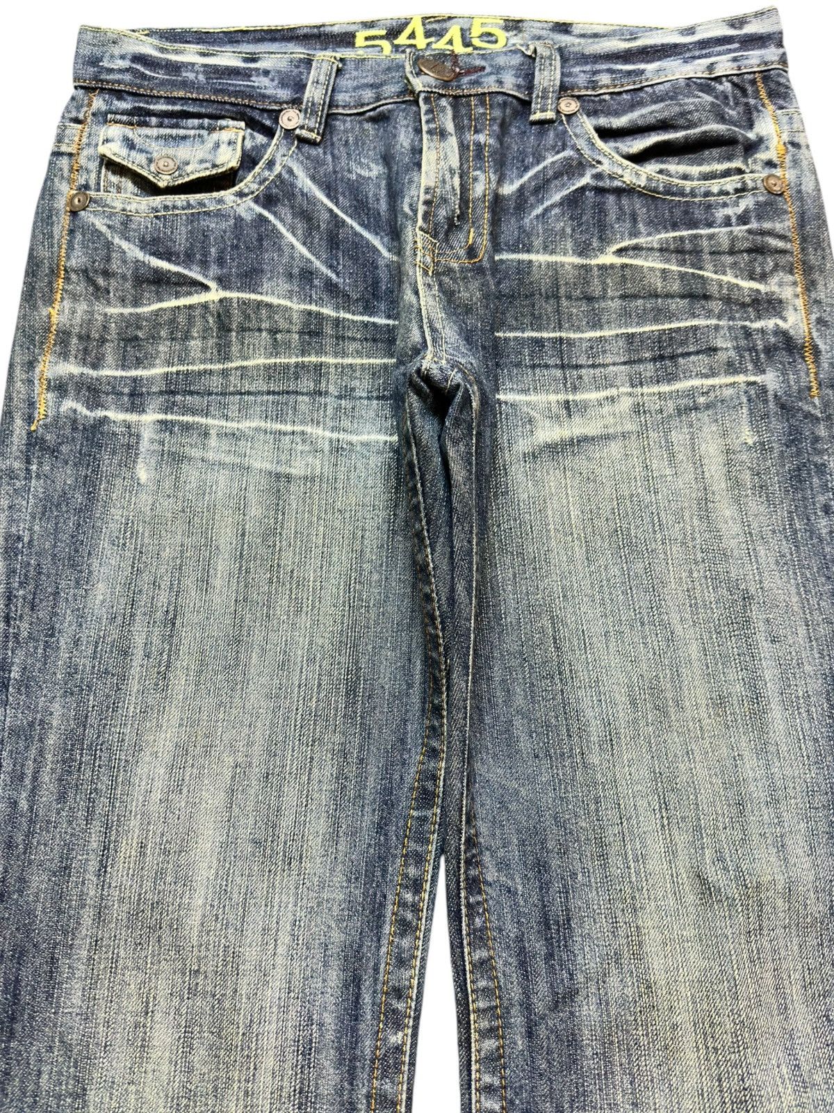 5351 POUR LES HOMMES Vintage 5445 Flare Bootcut Whiskers Grunge Denim Size US 34 / EU 50 - 2 Thumbnail