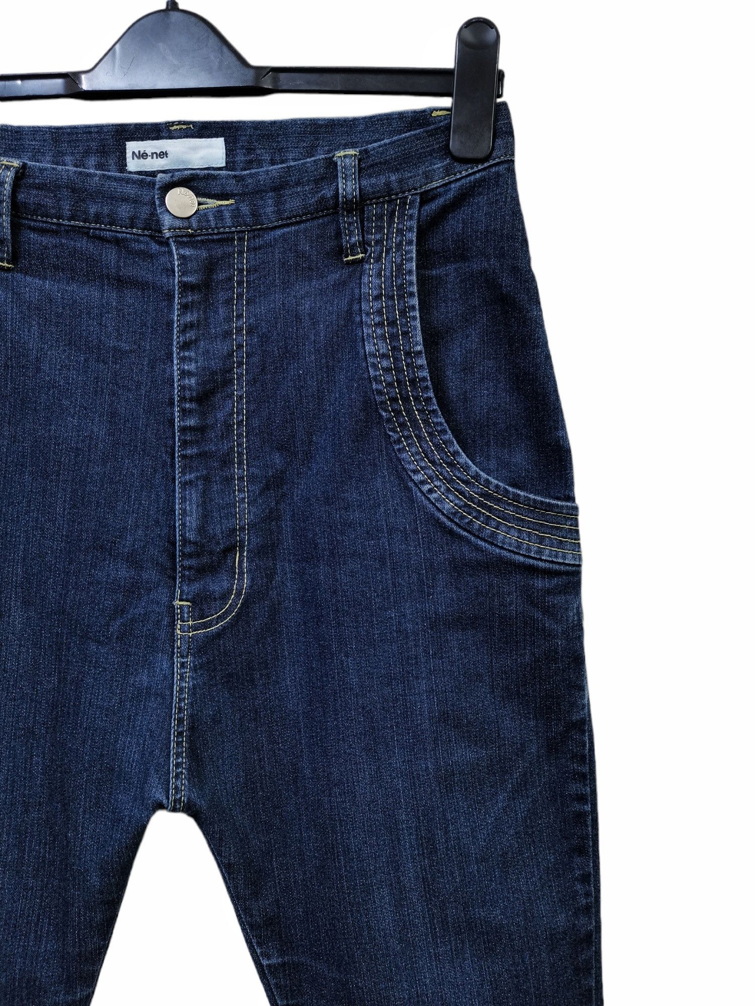 Issey Miyake × Ne-Net NE-NET ISSEY MIYAKE DROP CROTCH JEANS EMBROIDERY DESIGN RARE Size US 29 - 16 Thumbnail