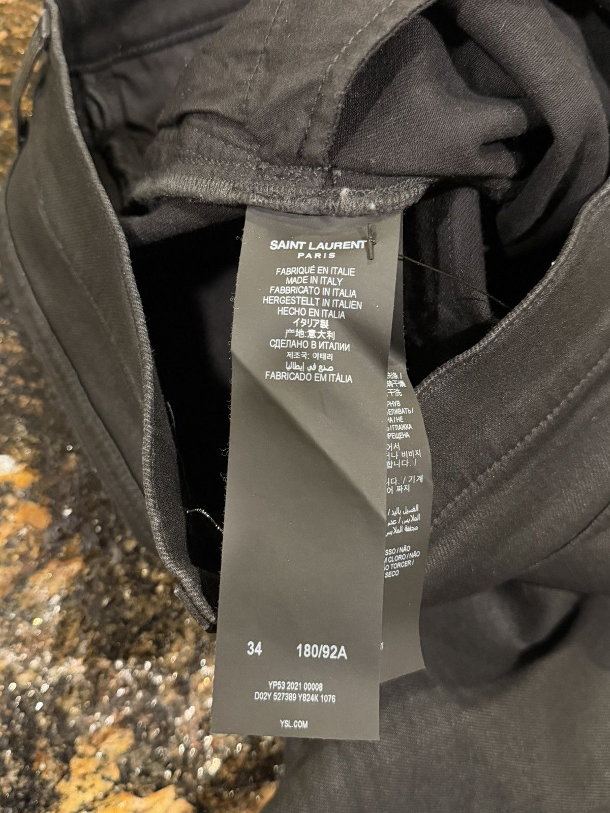 Saint Laurent Paris Saint Laurent Paris D02 2021 Black Wax Denim Jeans Size US 34 / EU 50 - 11 Thumbnail