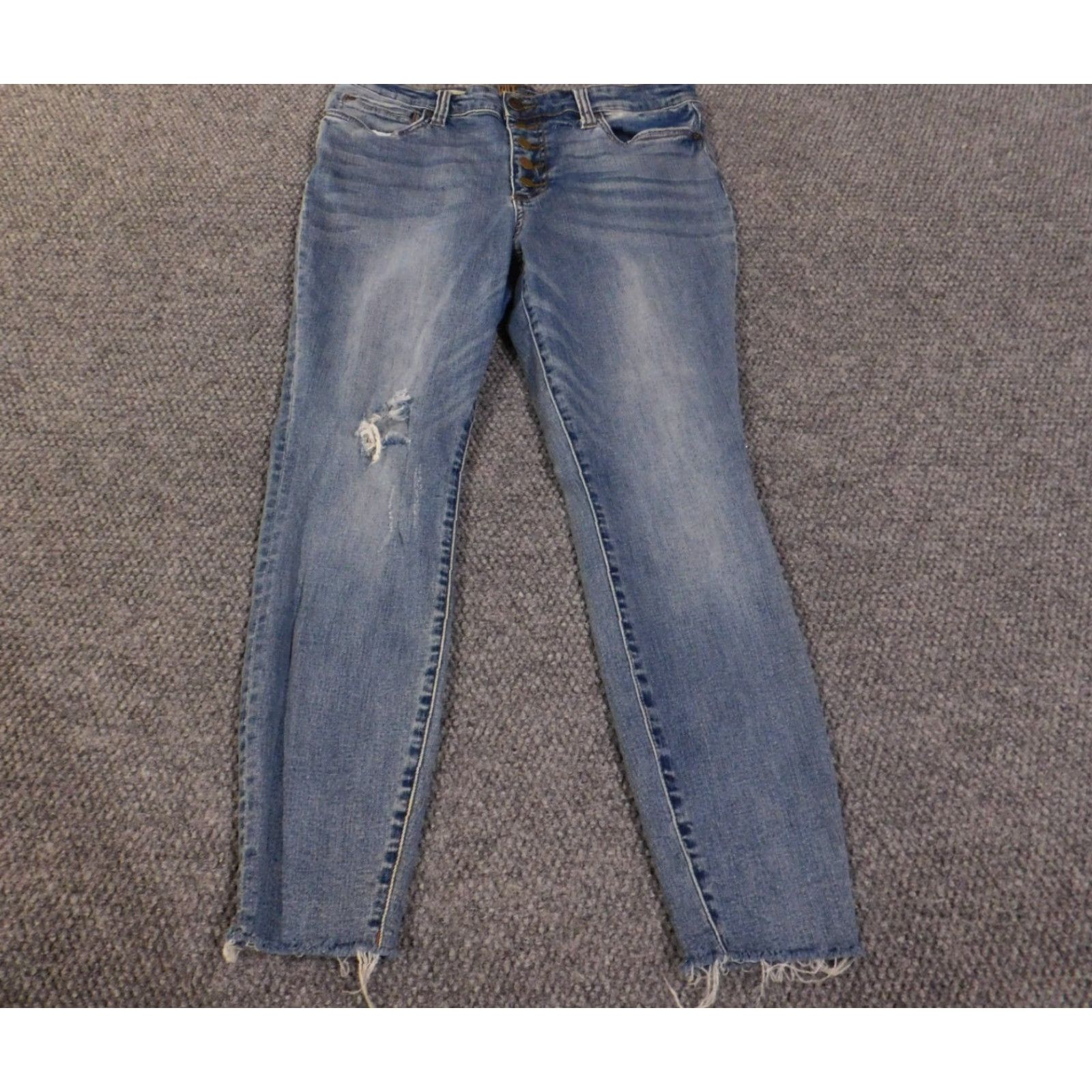 Vintage Kut from the Kloth Jeans 12 ankle skinny carlo womens blue distresed denim Size 24" / US 00 / IT 34 - 2 Thumbnail