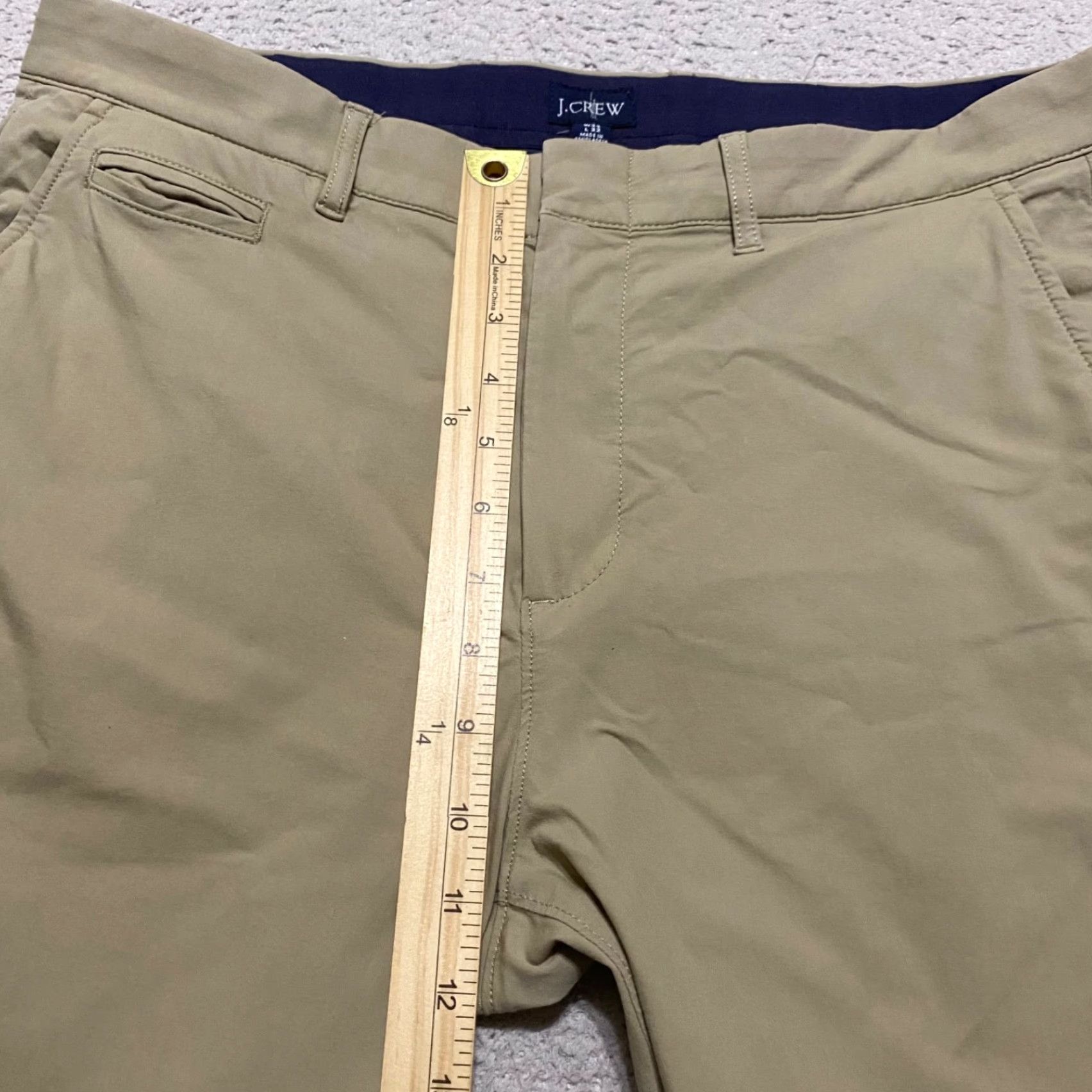 J.Crew J. Crew Mens Pants Size 33x32 Solid Beige Chino Straight Stretch Business Casual Size US 33 - 4 Thumbnail