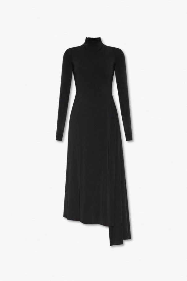 Balenciaga o1mt1gz0924 Twisted Slit Dress in Black Size S / US 4 / IT 40 - 1 Thumbnail