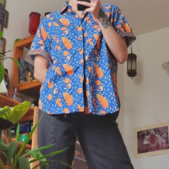 Robert Graham Robert Graham Blue Button Down Shirt Sliced Oranges - M Size US M / EU 48-50 / 2 - 2 Thumbnail
