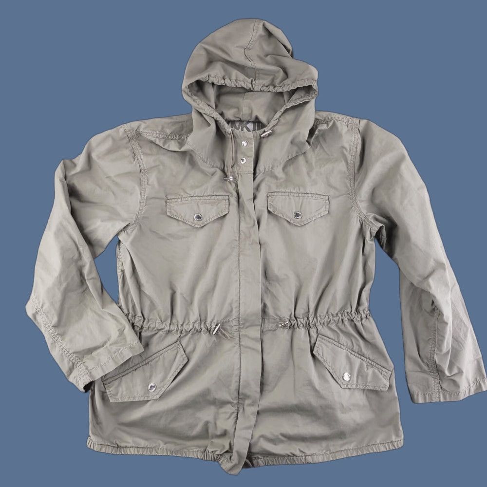 Michael Kors Michael Kors Jacket Womens Large Olive Military Cinch Waist Cotton Basic Jacket Mens Womens Girls Size L / US 10 / IT 46 - 1 Thumbnail