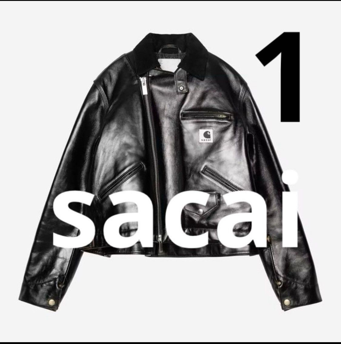Carhartt Wip × Sacai sacai x Carhartt Leather Detroit Jacket size 1 Size S / US 4 / IT 40 - 1 Thumbnail