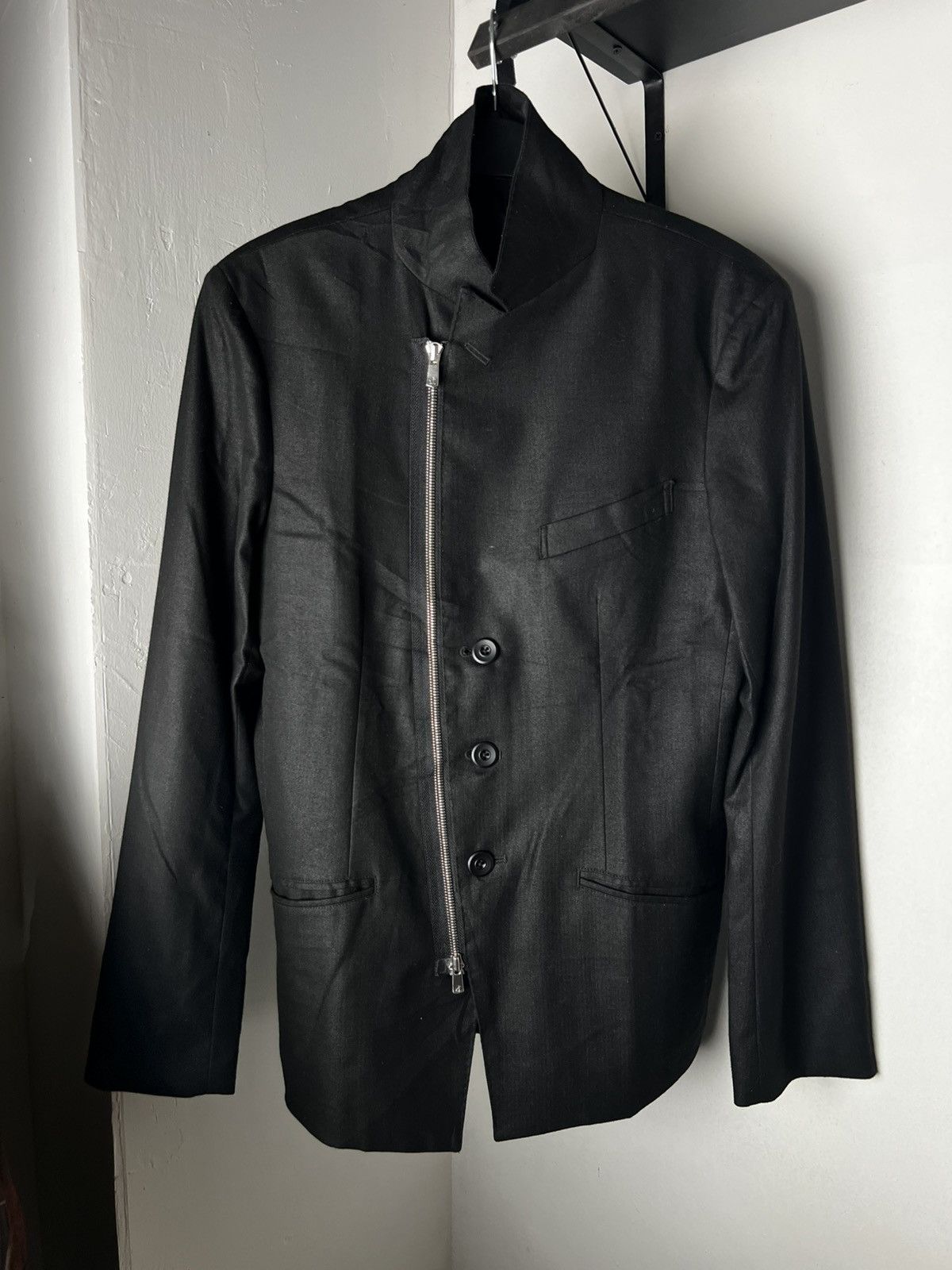John Alexander Skelton Black Linen Ogmore Jacket | Grailed
