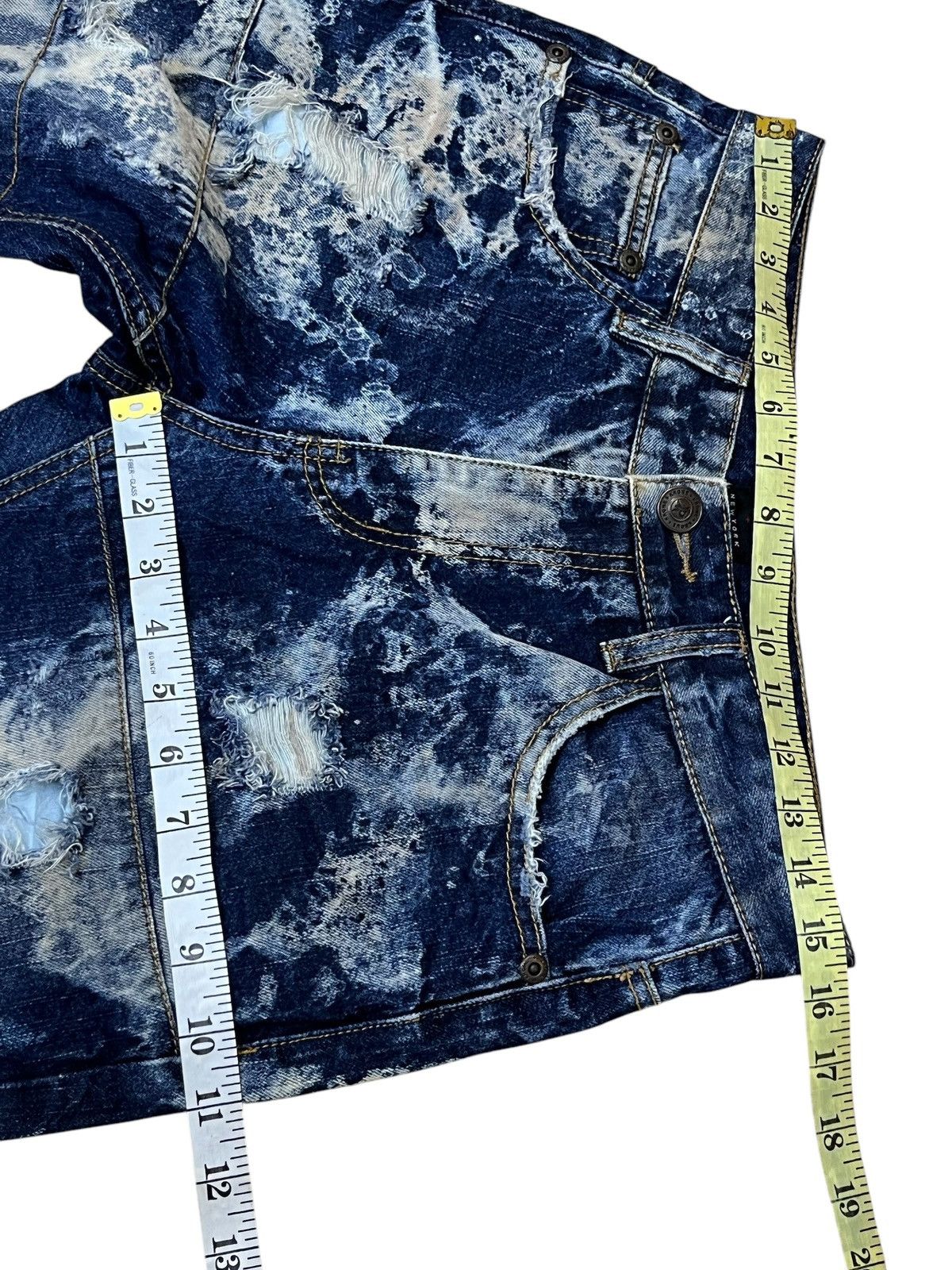 Japanese Brand SICK🔥KROME NEW YORK TYE DYE DISTRESSED STYLE JEANS Size US 31 - 14 Thumbnail