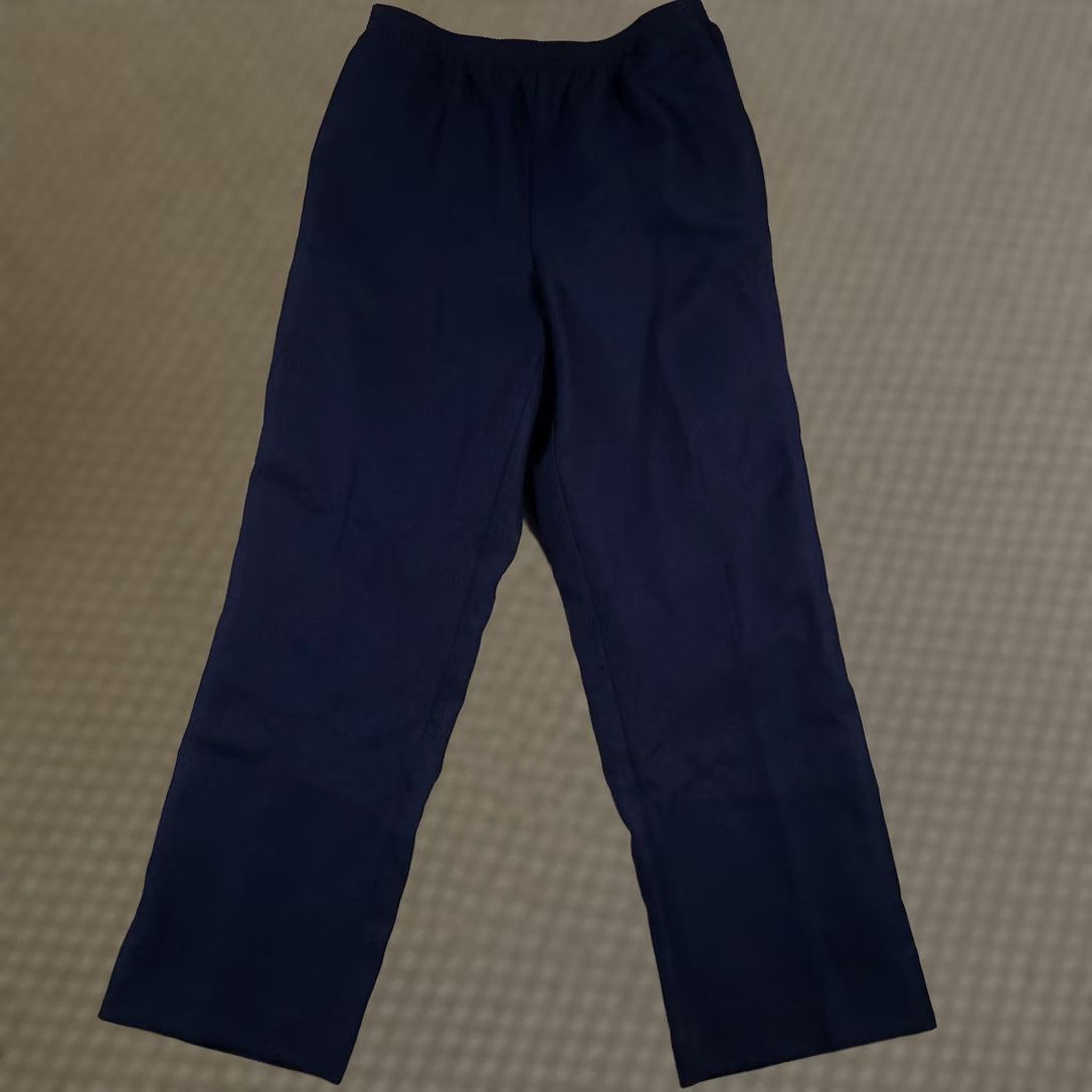 Vintage Alfred Dunner Pants Womens 10 Navy Blue Pull On Straight Leg Polyester Classic Size 32" / US 10 / IT 46 - 1 Thumbnail