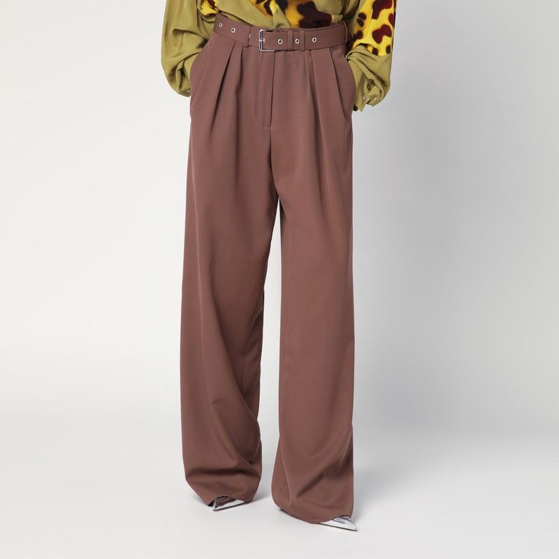 Dries Van Noten Dries Van Noten Wide Taupe Cotton Trousers Size 30" / US 8 / IT 44 - 1 Thumbnail