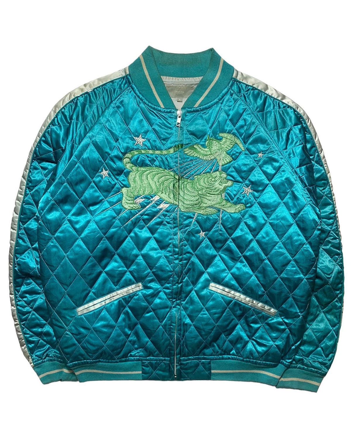 image of Devilock Sukajan Jacket in Blue, Men's (Size XL)