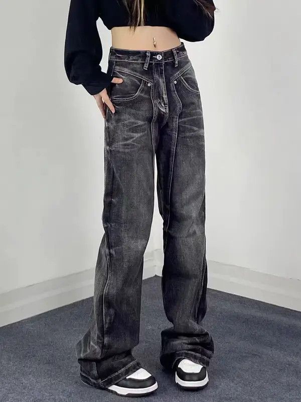 VIBE Street vintage straight Y2K micro flare baggy jeans Size US 30 / EU 46 - 1 Thumbnail