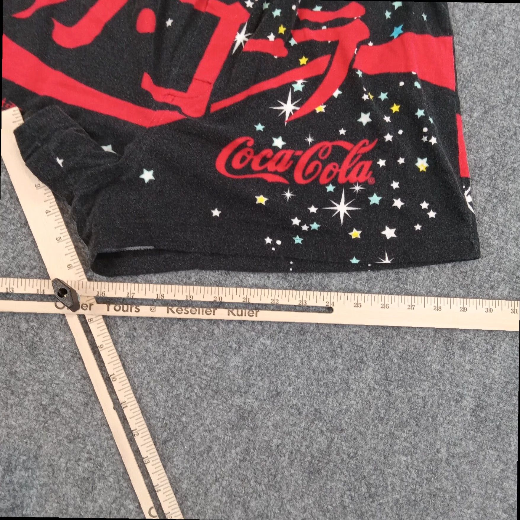 Vintage Coca-Cola Sleep Shorts Women's XL Black Elastic Waist Logo Size 40" / US 18 - 4 Thumbnail