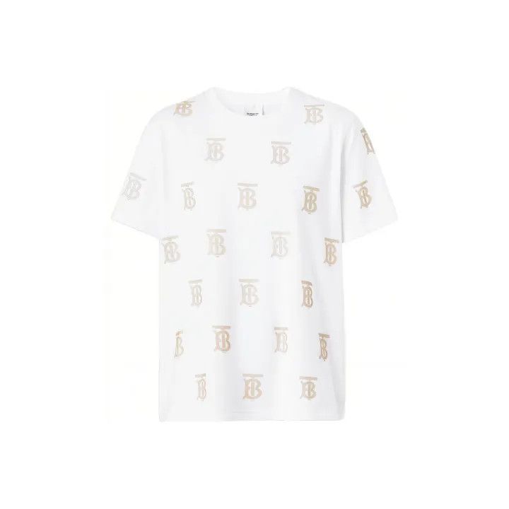 Burberry Burberry White Cotton Logo Tee SS22 0079 Size M / US 6-8 / IT 42-44 - 1 Thumbnail