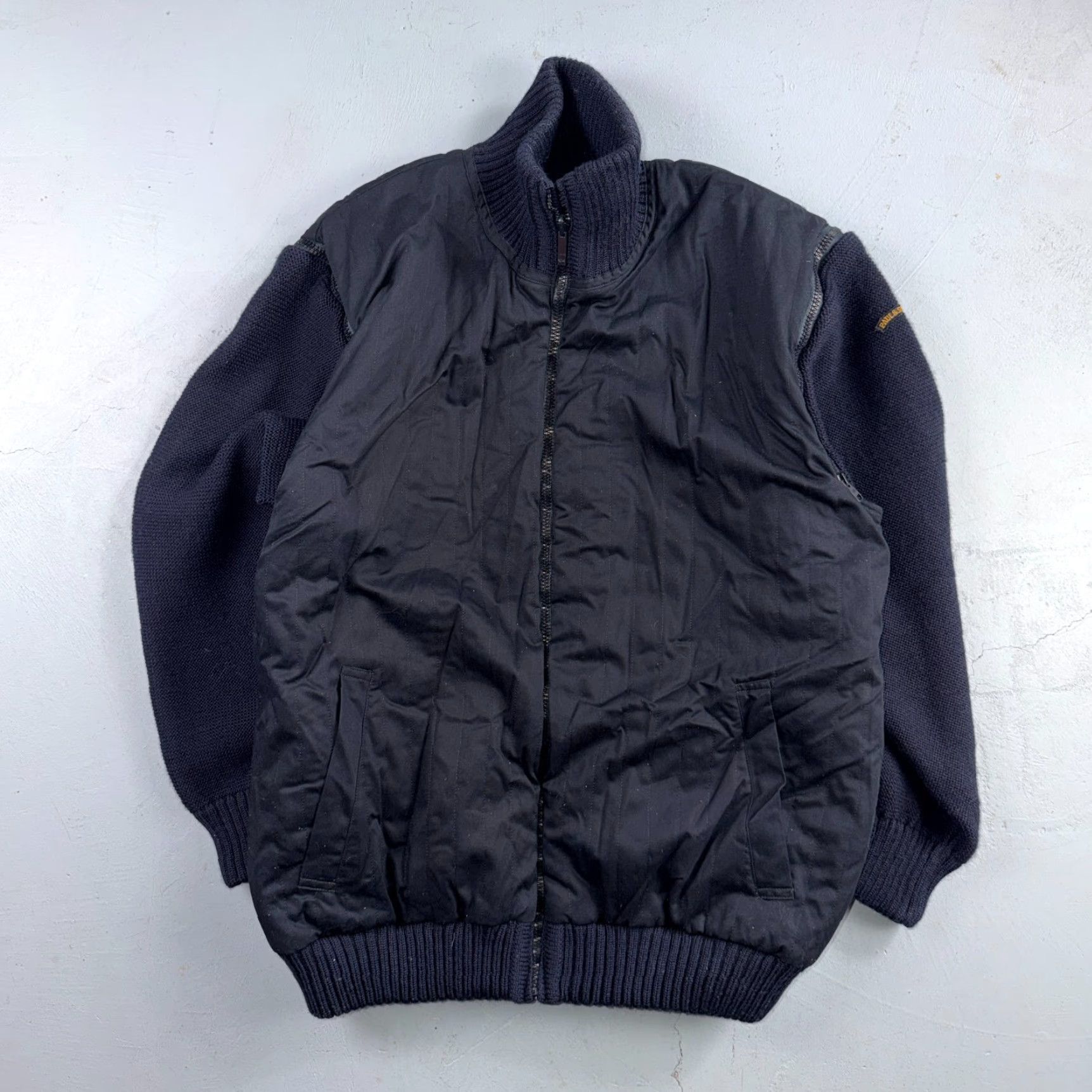 Paul & Shark VINTAGE Paul & Shark Yachting Jacket Wool Bomber Full Zip Removable Sleeves XL Blue Mens Italy Heavy Knit Wool Revesible/Bomber Style 90s Size US XL / EU 56 / 4 - 3 Thumbnail