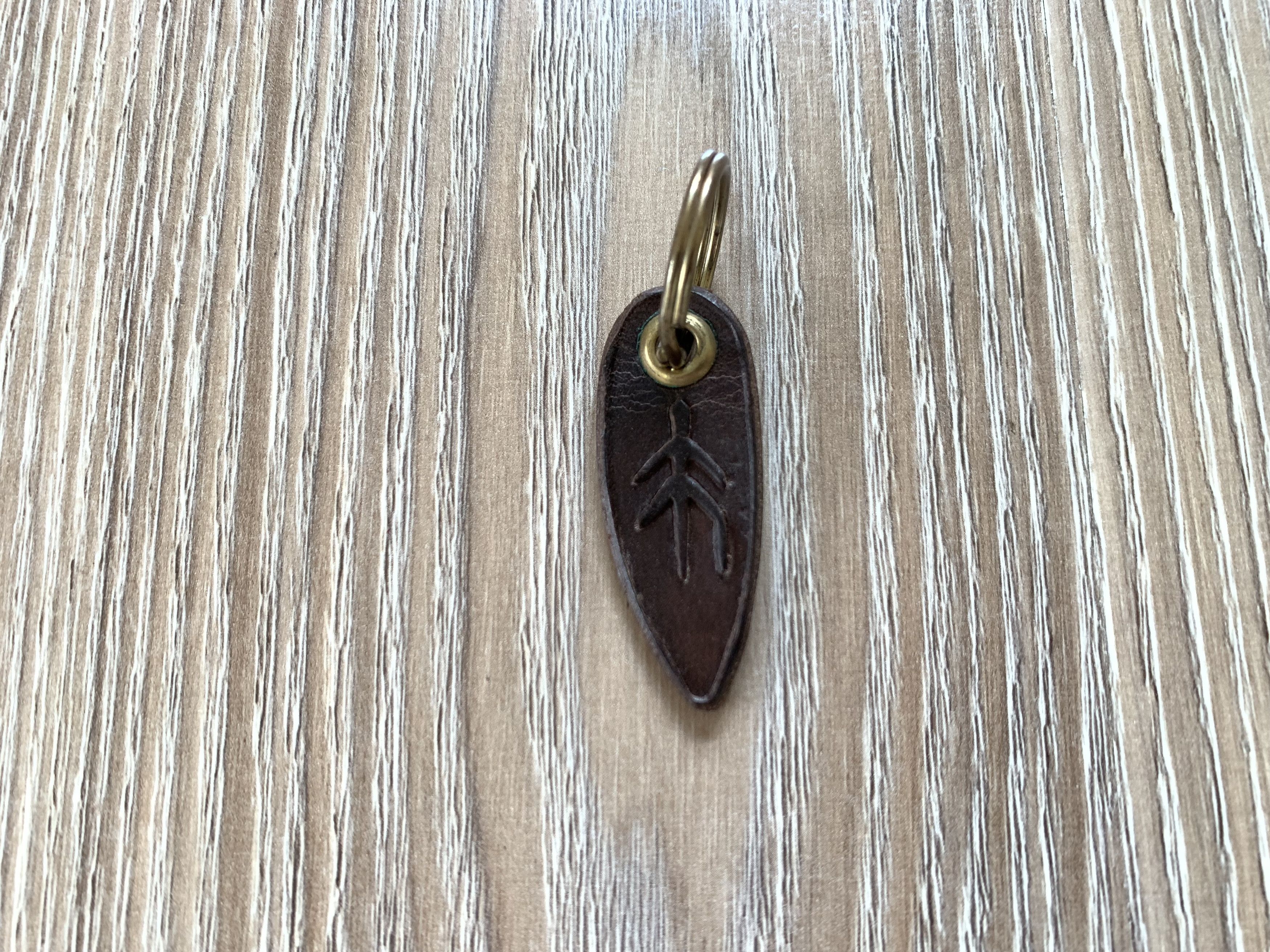Handmade Leather Keychain With Rune Embossing Size ONE SIZE - 2 Thumbnail