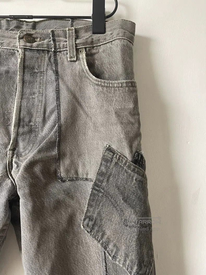 Takahiromiyashita The Soloist. Takahiromiyashita The Soloist Black Patchwork Denim Jeans. Size US 30 / EU 46 - 3 Thumbnail