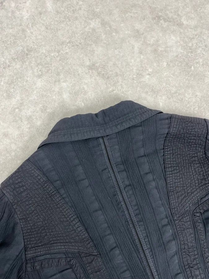 Dries Van Noten Dries Van Noten Dark Navy Hybrid Plissed Blazer Jacket Size 38R - 7 Thumbnail
