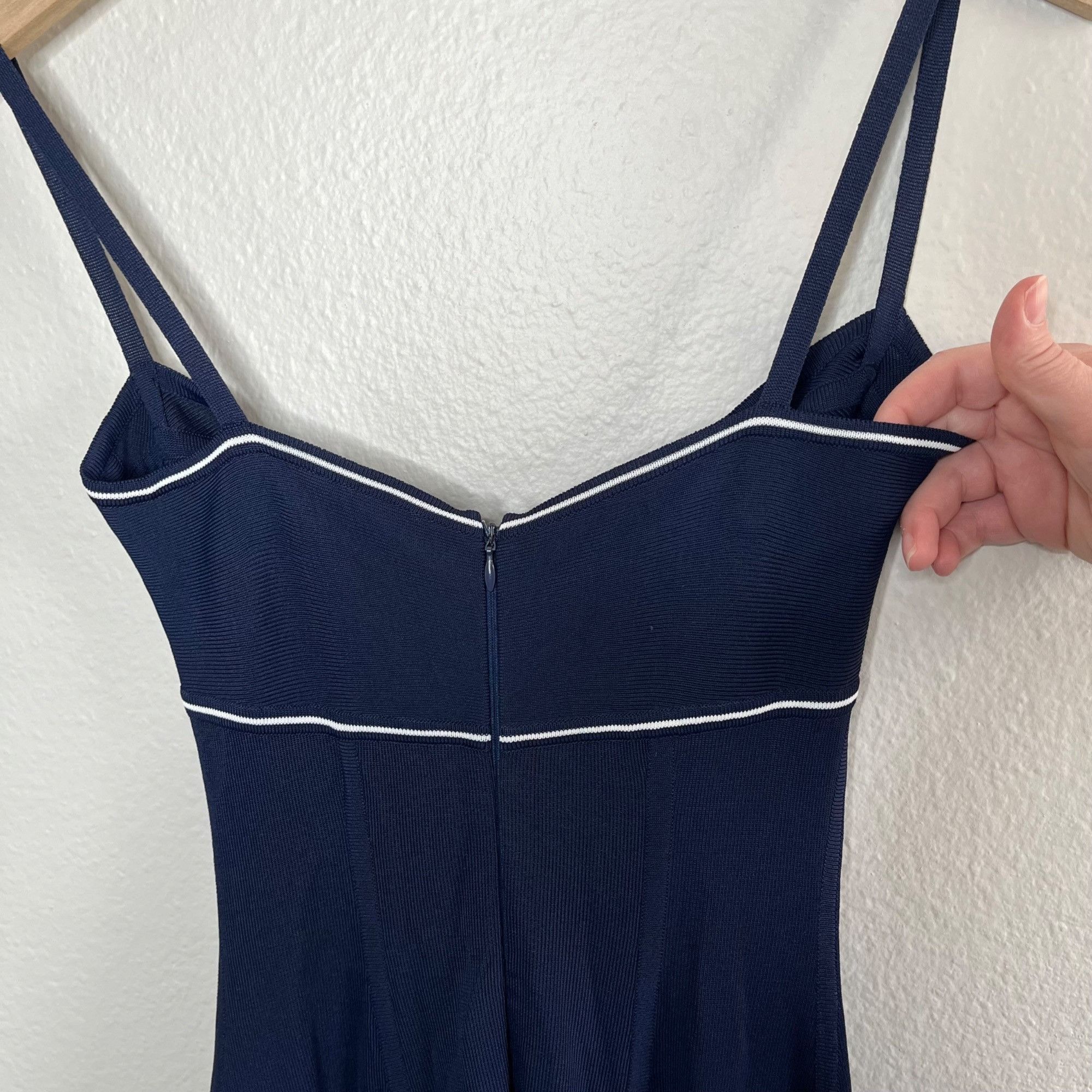 Herve Leger Herve Leger 90s Navy Blue Bandeau Top Stretch Bodycon Maxi D Size S / US 4 / IT 40 - 9 Thumbnail