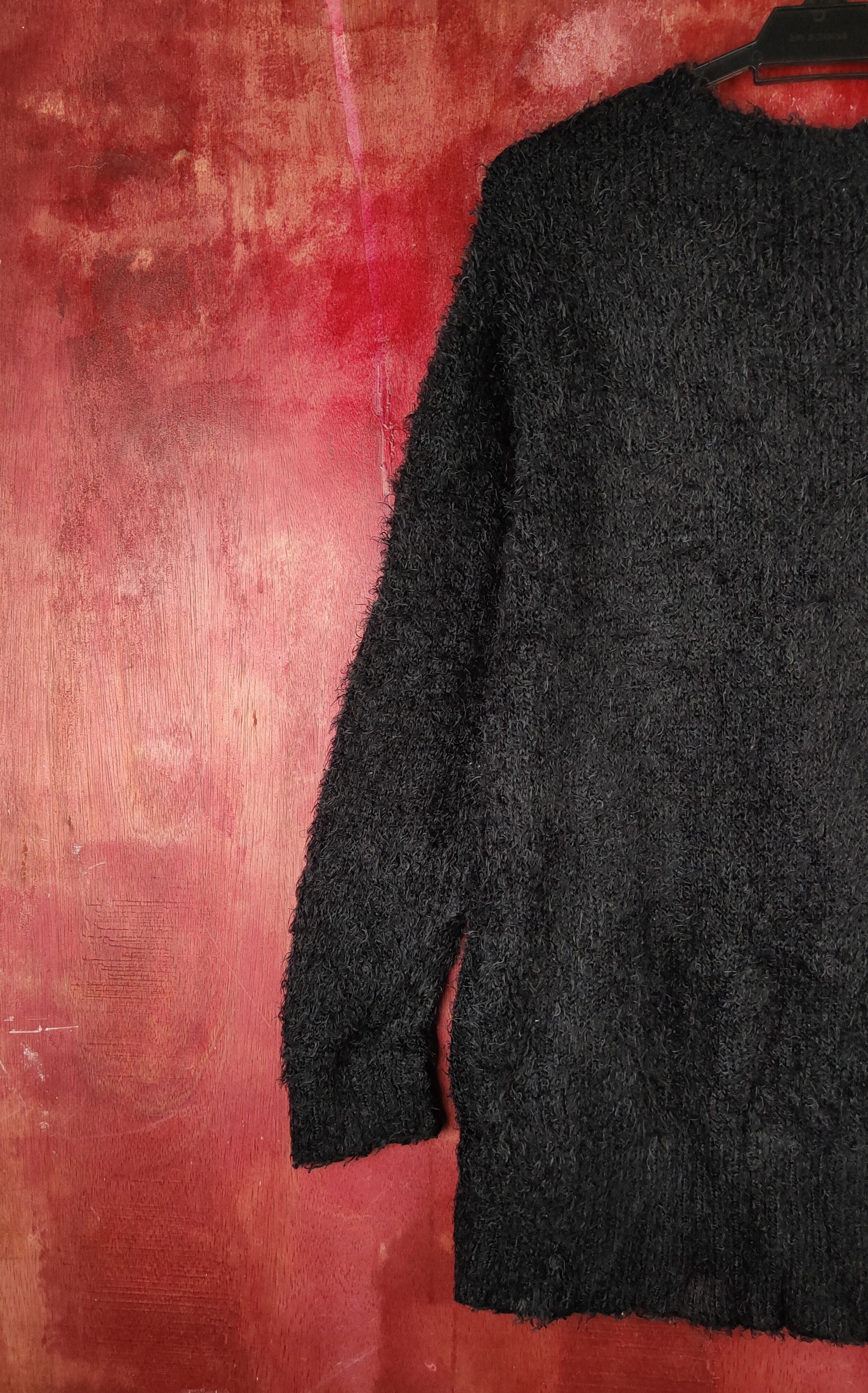 Japanese Brand Healthy Karen Black Fur Mohair Knitwear Cardigan #S2174 Size L / US 10 / IT 46 - 8 Thumbnail
