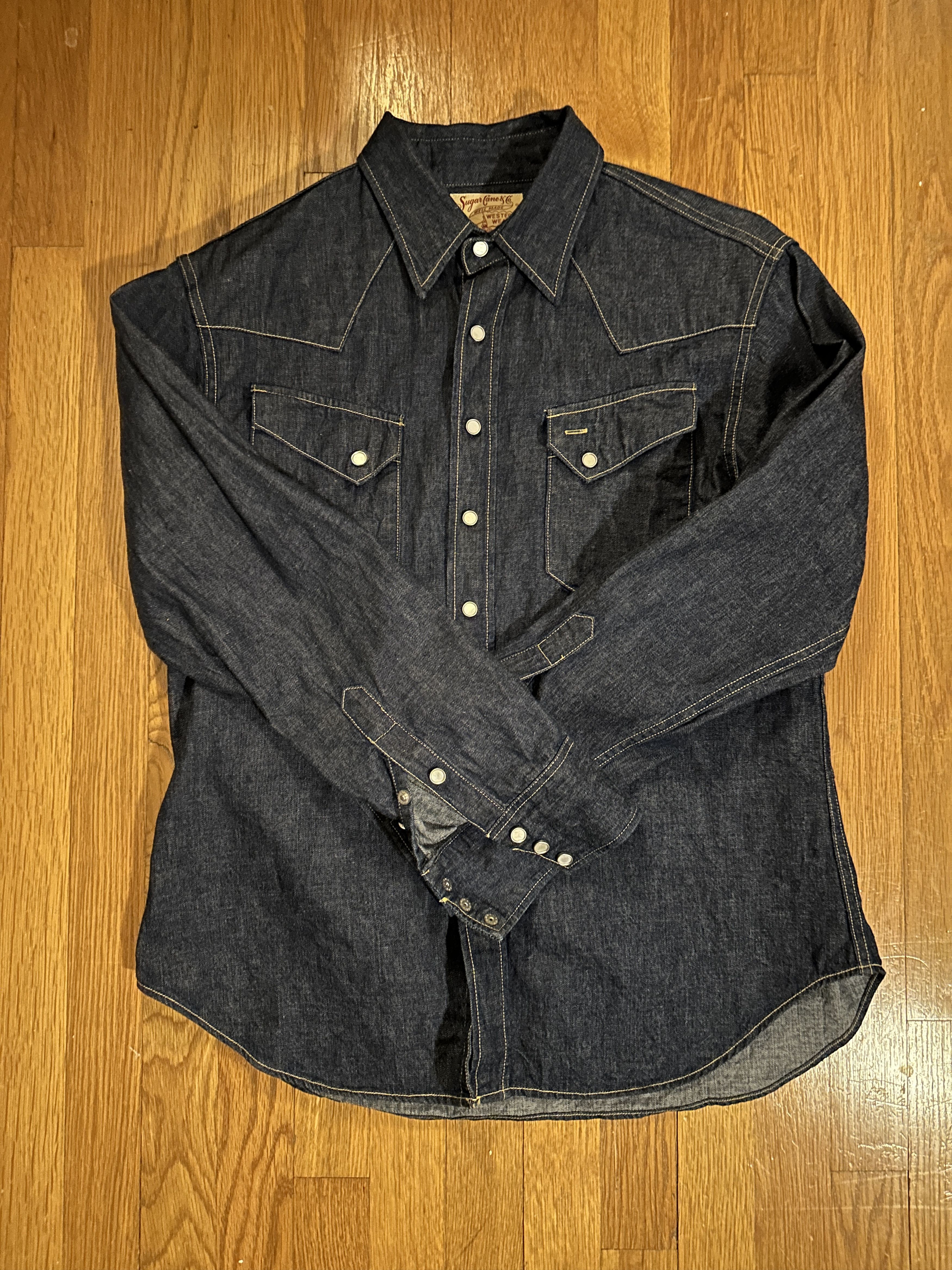 Sugar Cane 8oz Denim Western Shirt