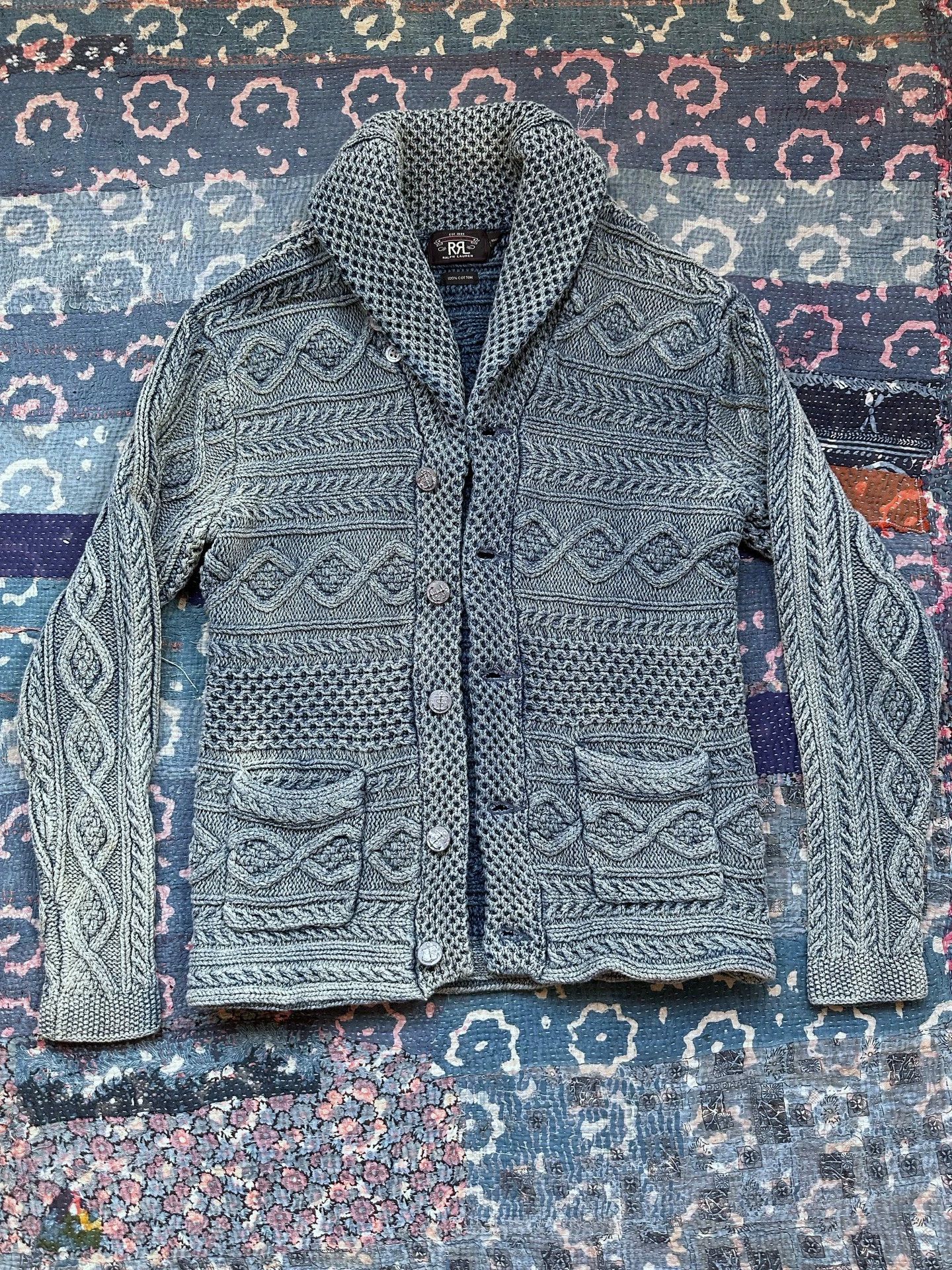 RRL Ralph Lauren RRL Vintage Indigo Knit Sweater M Like New Size US M / EU 48-50 / 2 - 1 Thumbnail